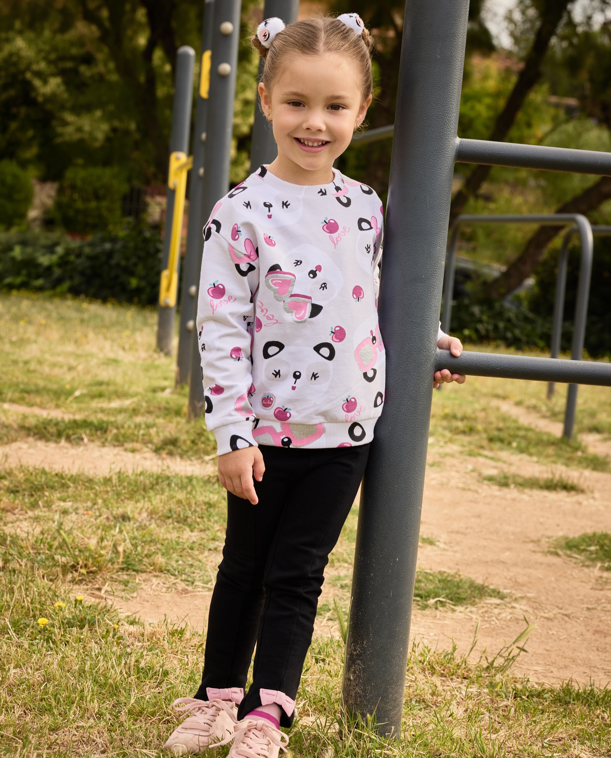 Imagem 0 de Leggings Infantil de Felpa com Laço Decorativo e Cintura Elástica