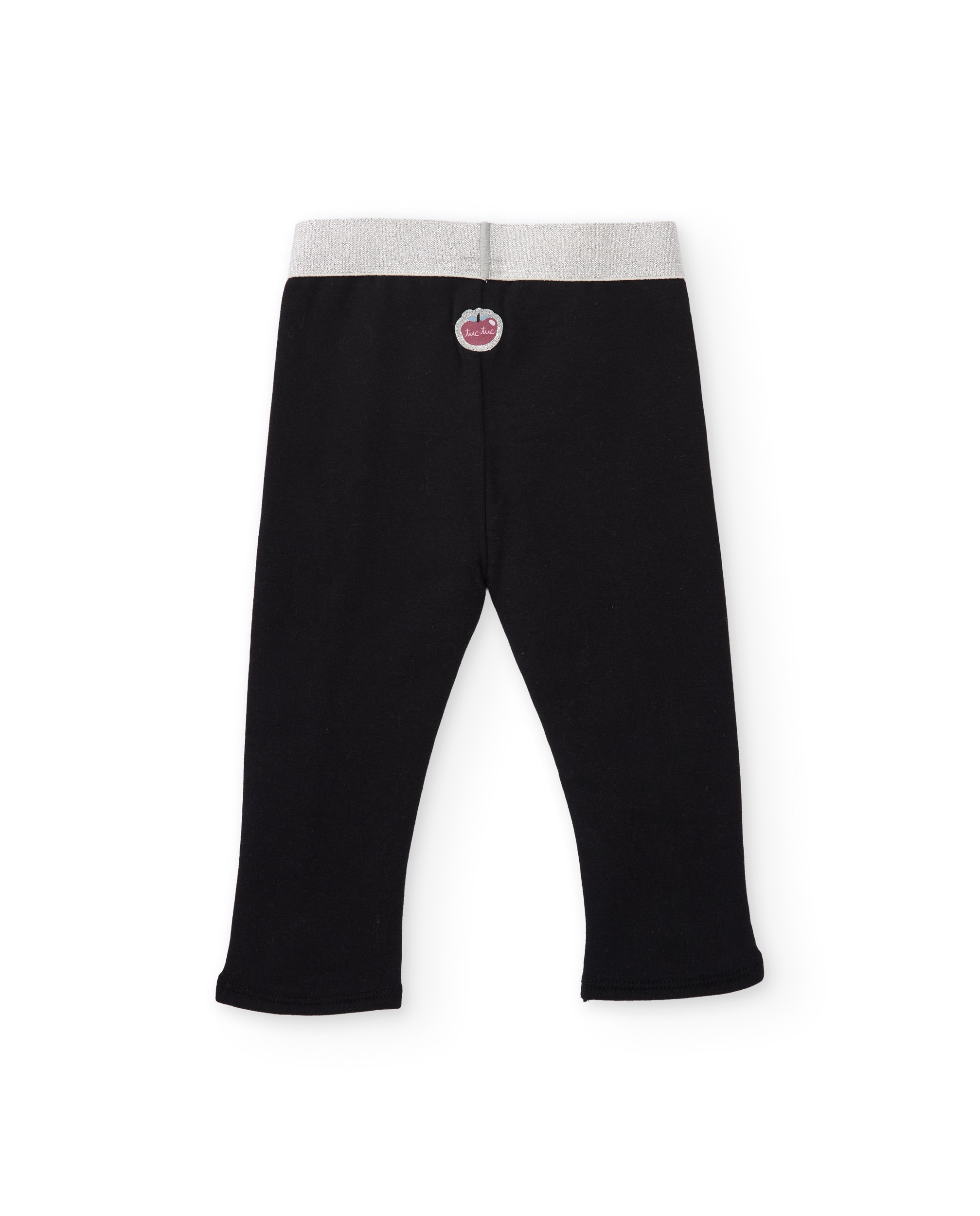 Leggings Infantil de Felpa com Laço Decorativo e Cintura Elástica Preto-3