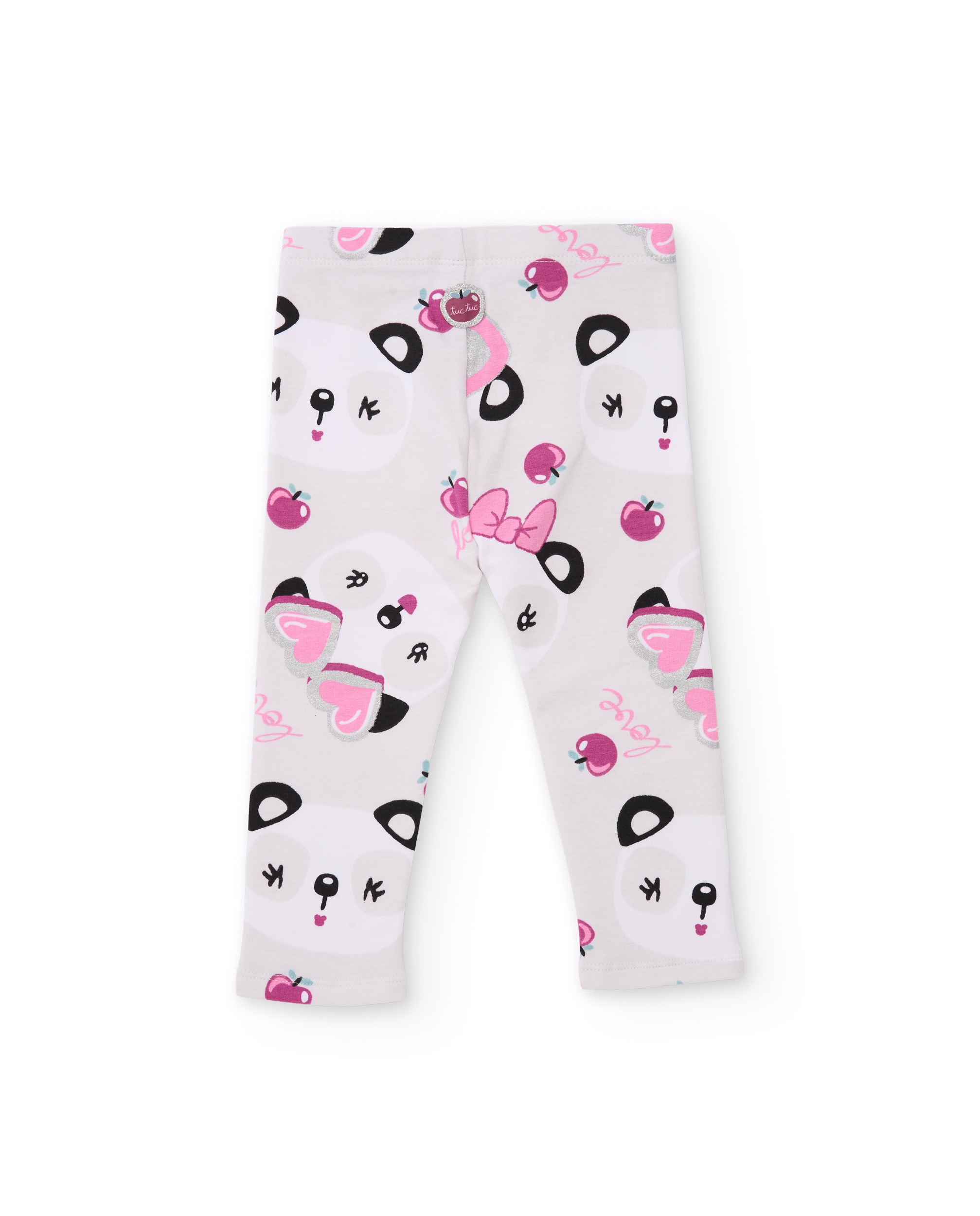 Leggings Infantil de Felpa com Estampado de Pandas Cru-2