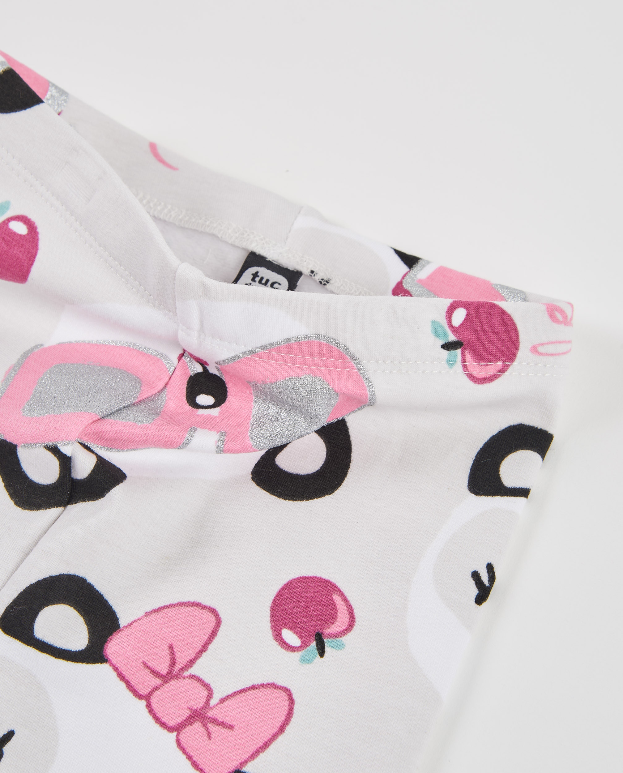 Leggings Infantil de Felpa com Estampado de Pandas Cru-3