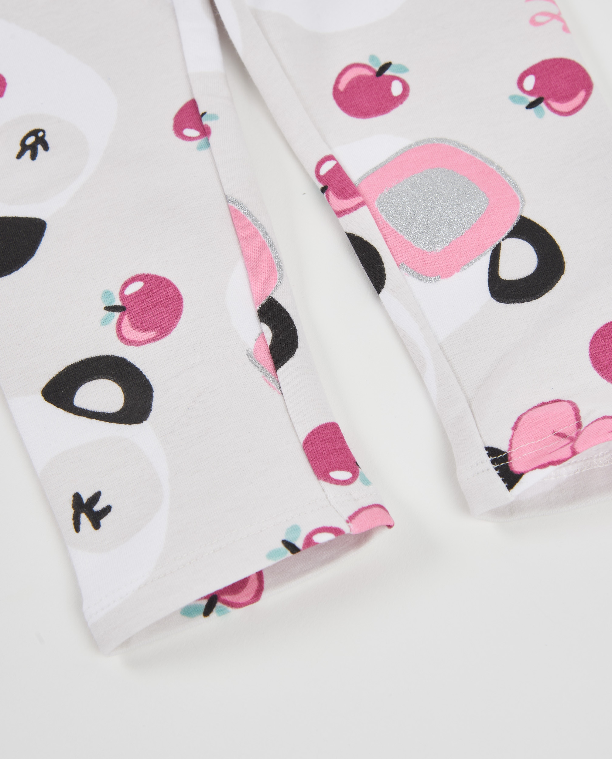 Leggings Infantil de Felpa com Estampado de Pandas Cru-4