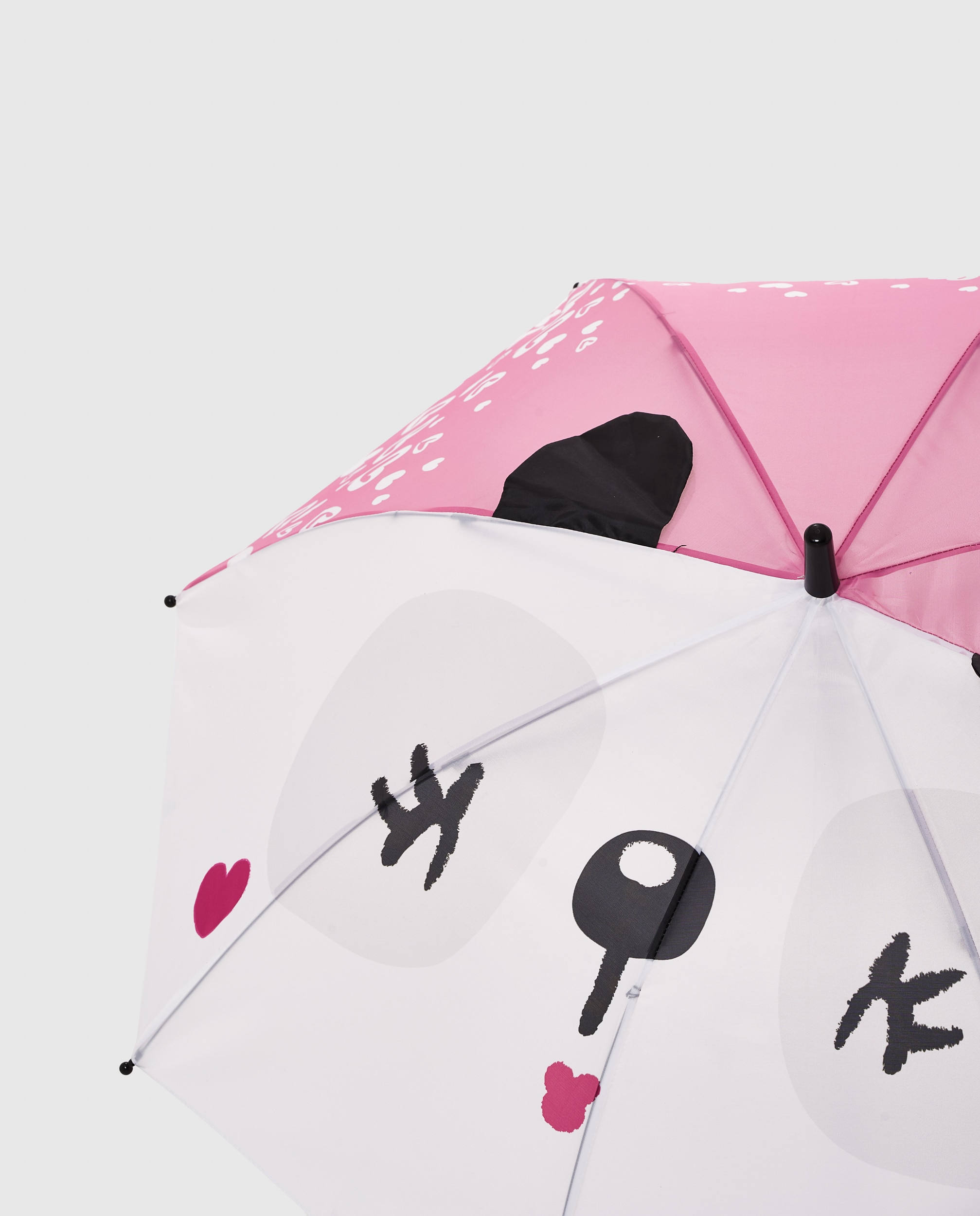 Guarda-chuva Infantil com Abertura Automática e Estampado de Corações Rosa-4