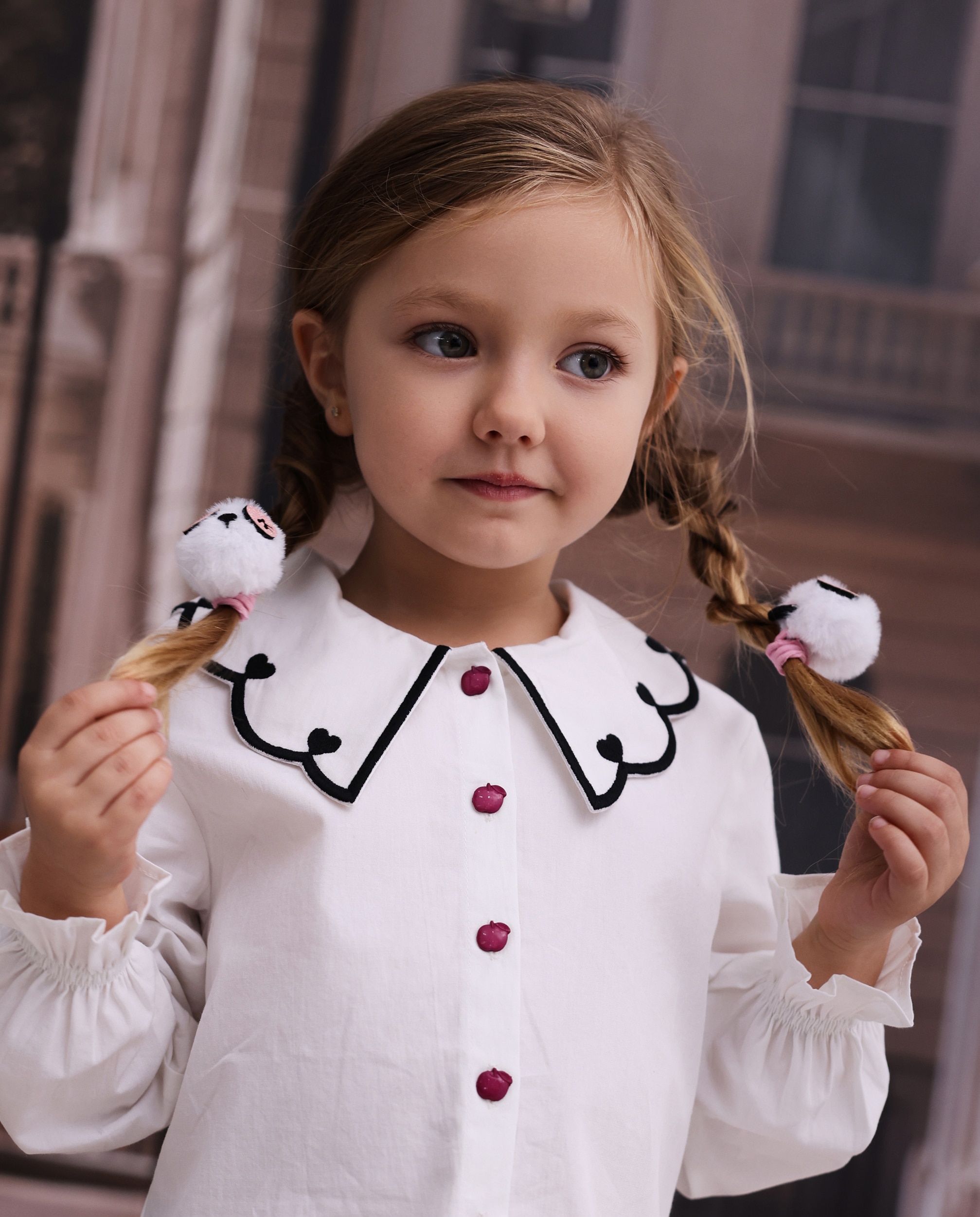 Imagem 0 de Set de Elásticos de Cabelo Infantil com Pompons de Design de Panda