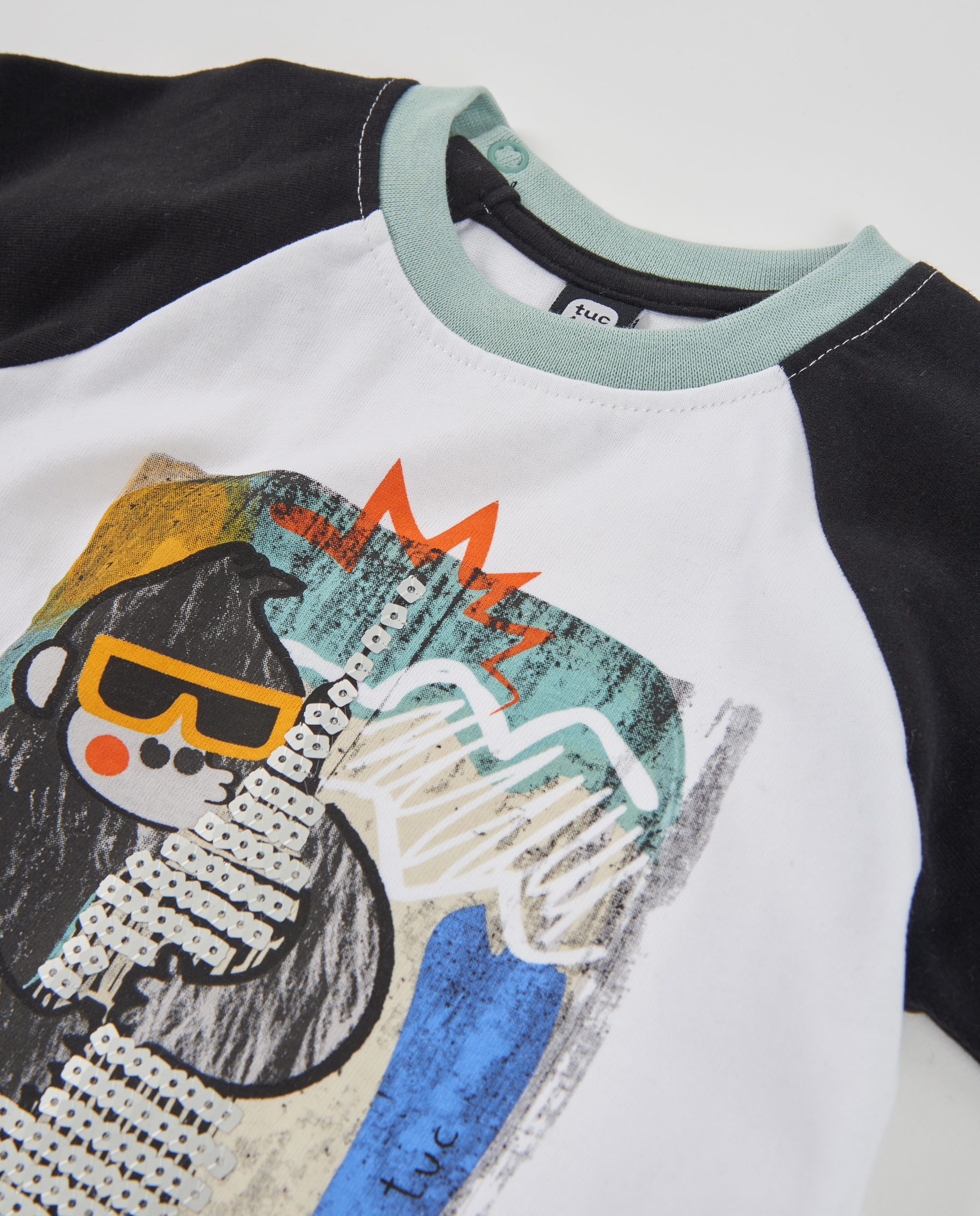 T-shirt Infantil de Malha com Manga Comprida e Estampado Gráfico Branco-3