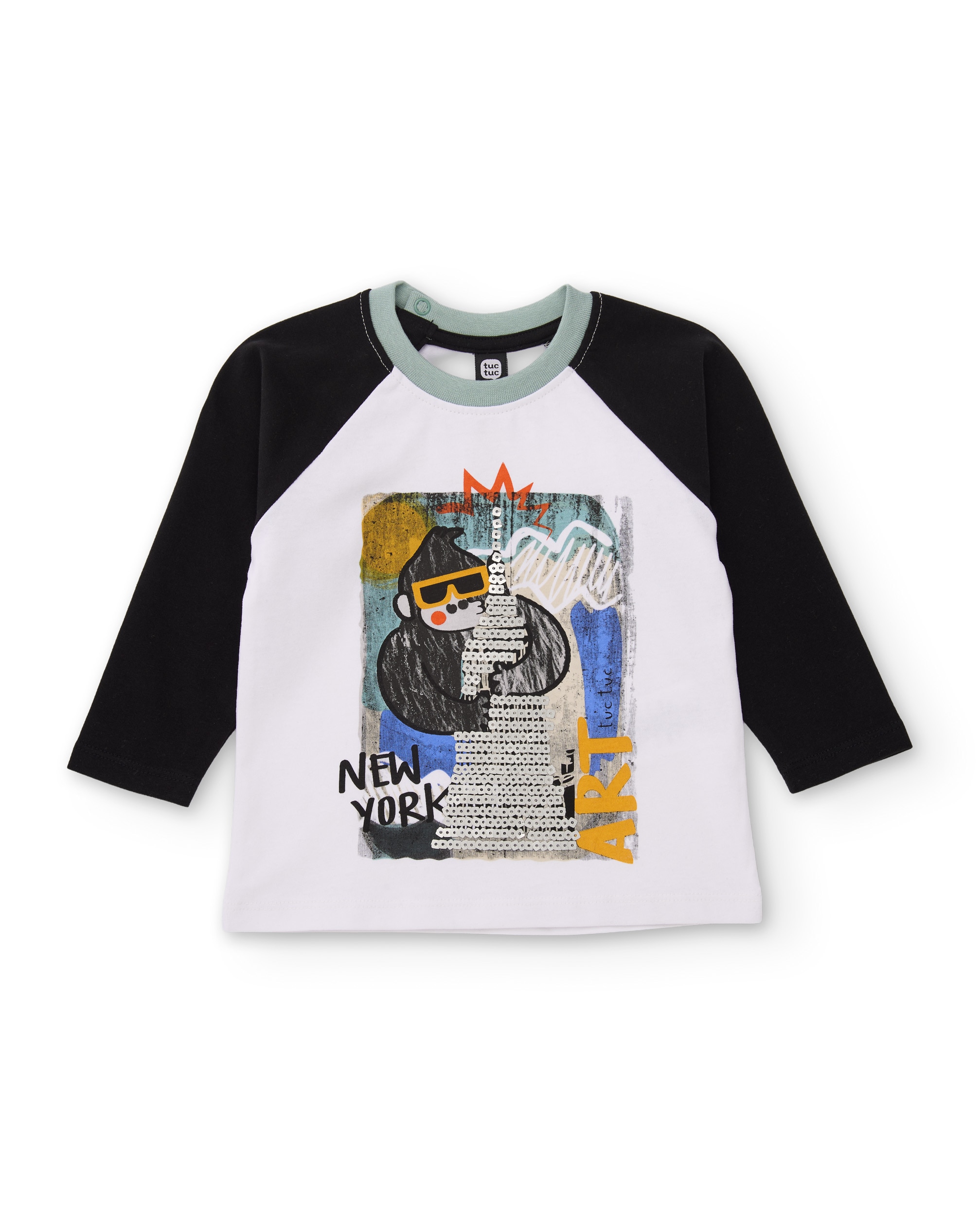 Imagem 0 de T-shirt Infantil de Malha com Manga Comprida e Estampado Gráfico