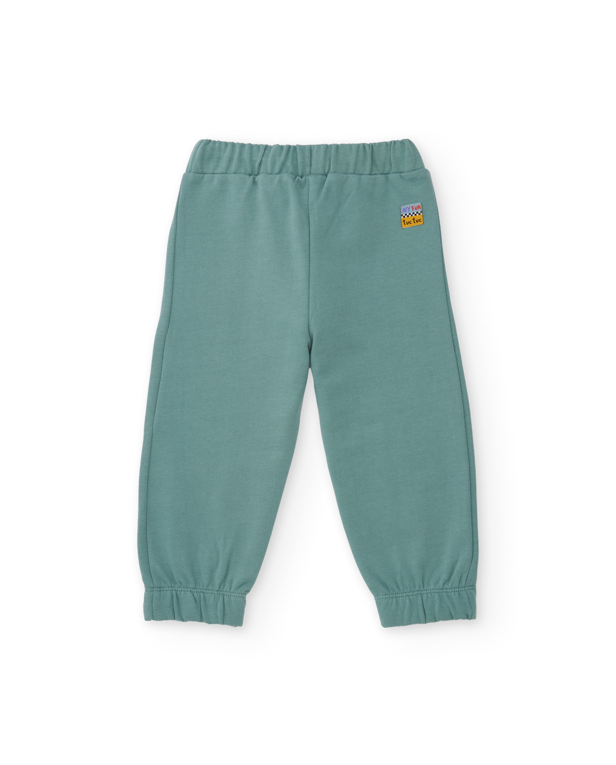 Calças Infantil de Felpa com Cintura Elástica e Tecido Transpirável Verde Água-2