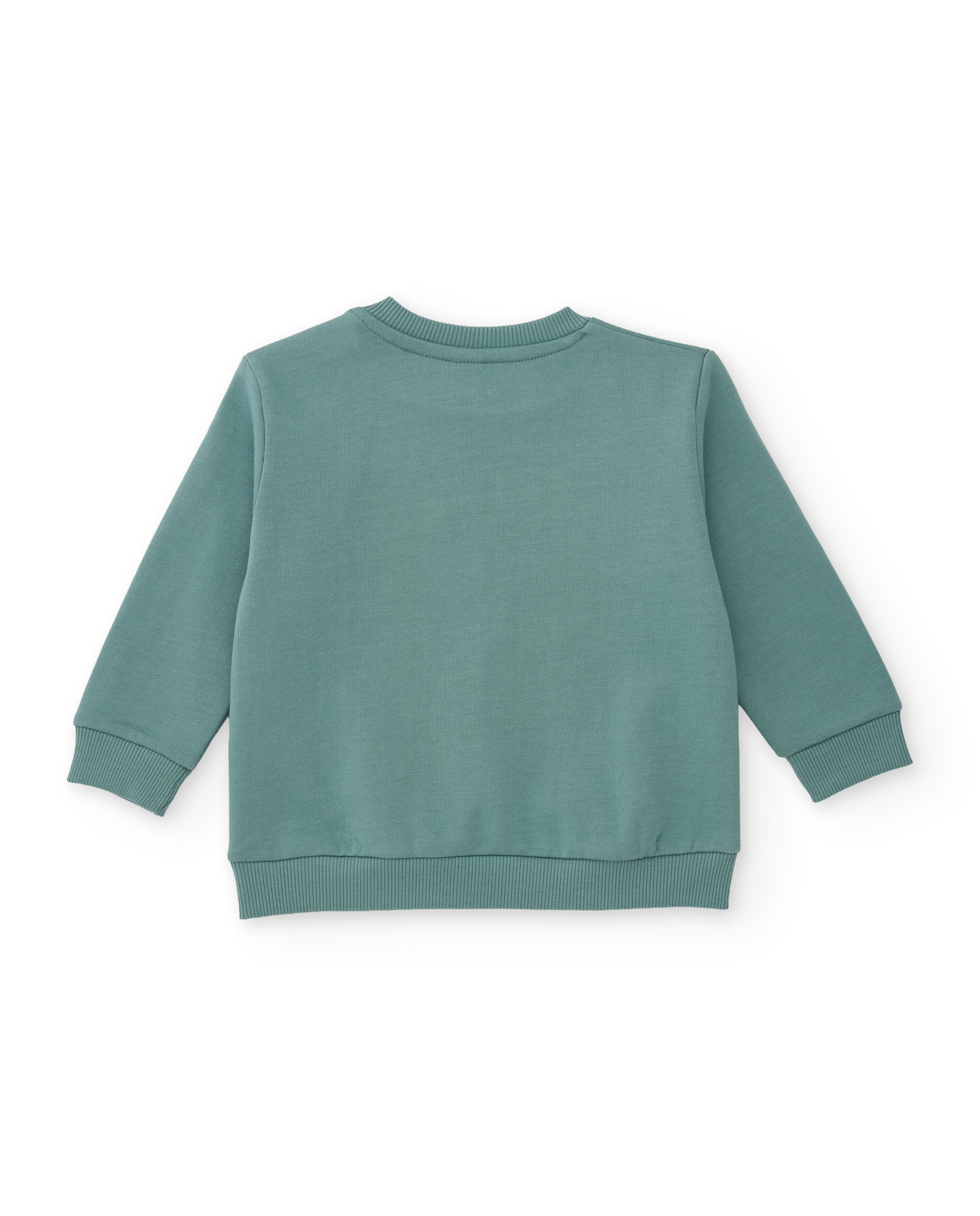 Sweatshirt Infantil de Felpa com Gráfico de Carros Verde Água-3