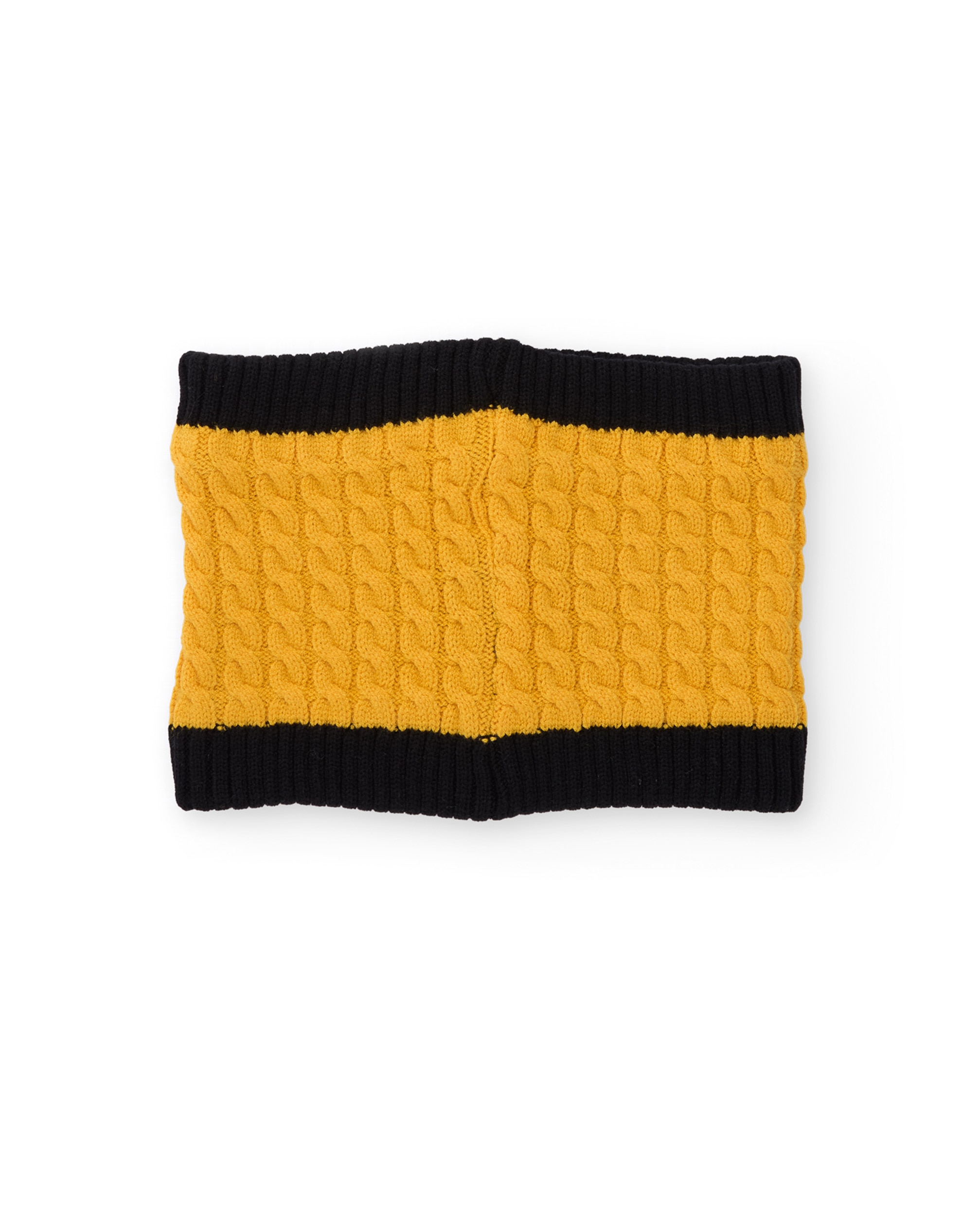 Gola Infantil de Tricô com Aplique Divertido e Tato Quente Amarelo-2
