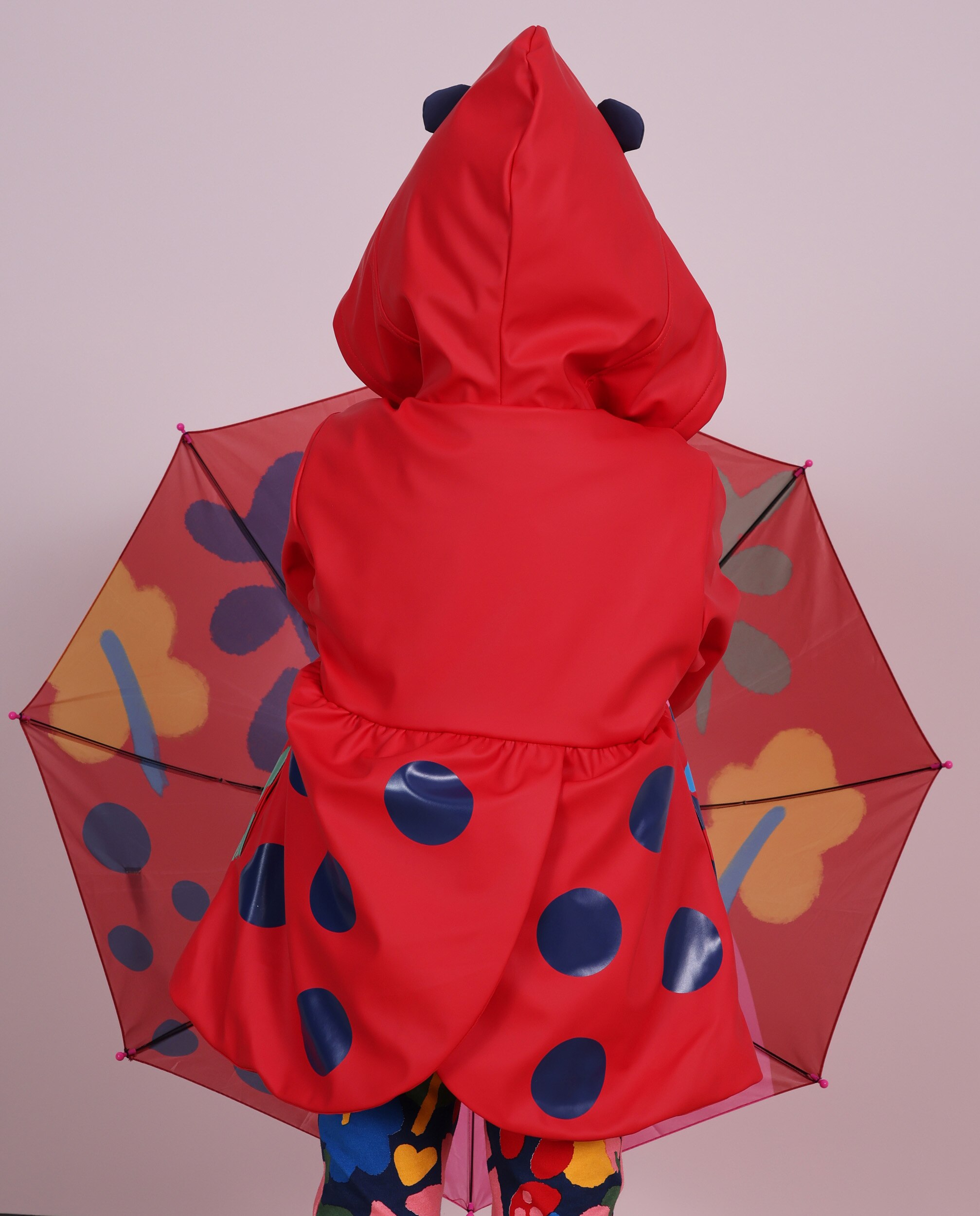 Impermeável Infantil com Capuz e Design de Joaninha Tuc tuc Vermelho-2