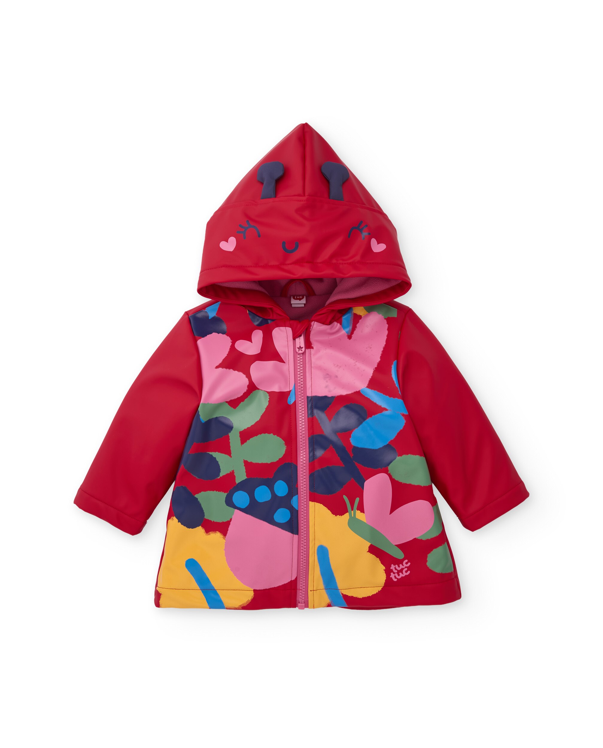 Impermeável Infantil com Capuz e Design de Joaninha Tuc tuc Vermelho-3
