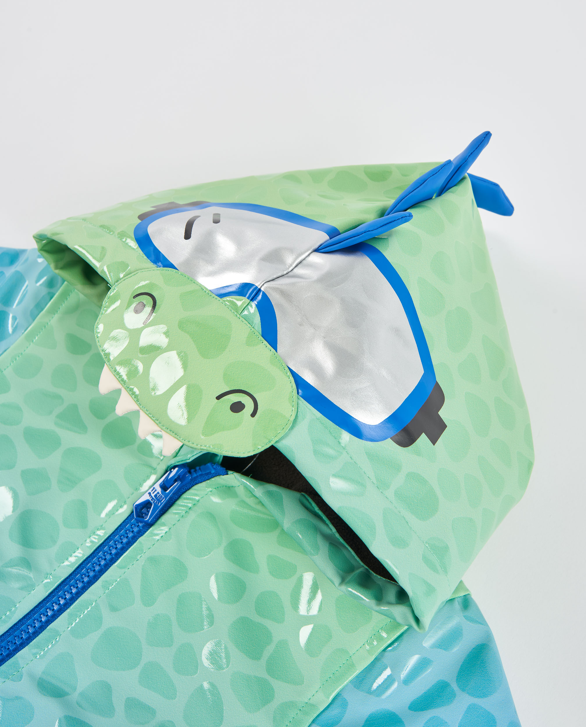 Impermeável Infantil com Capuz e Design de Crocodilo Tuc tuc Azul-4