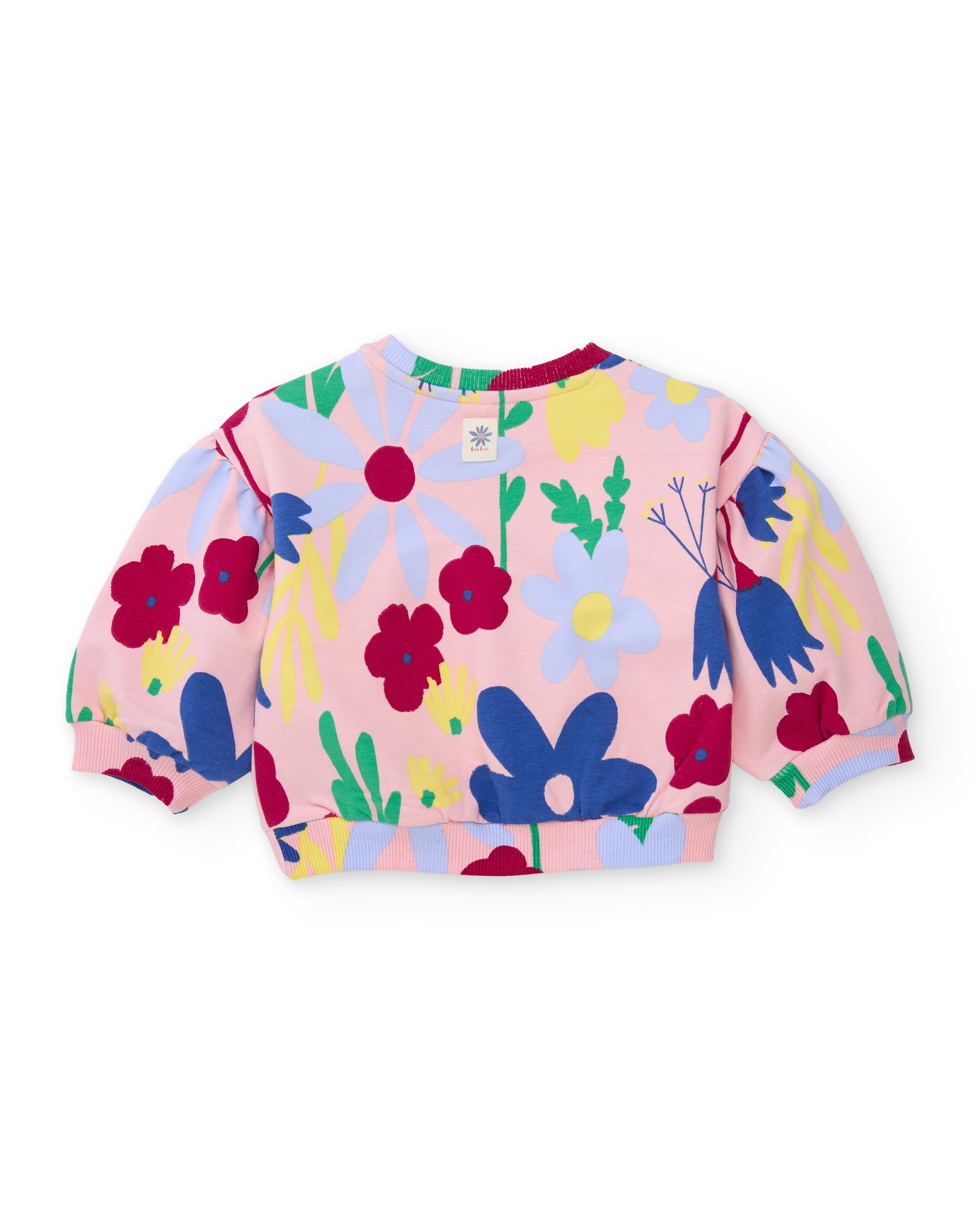 Sweatshirt Infantil de Felpa com Estampado Floral e Tecido Quente Rosa-claro-2