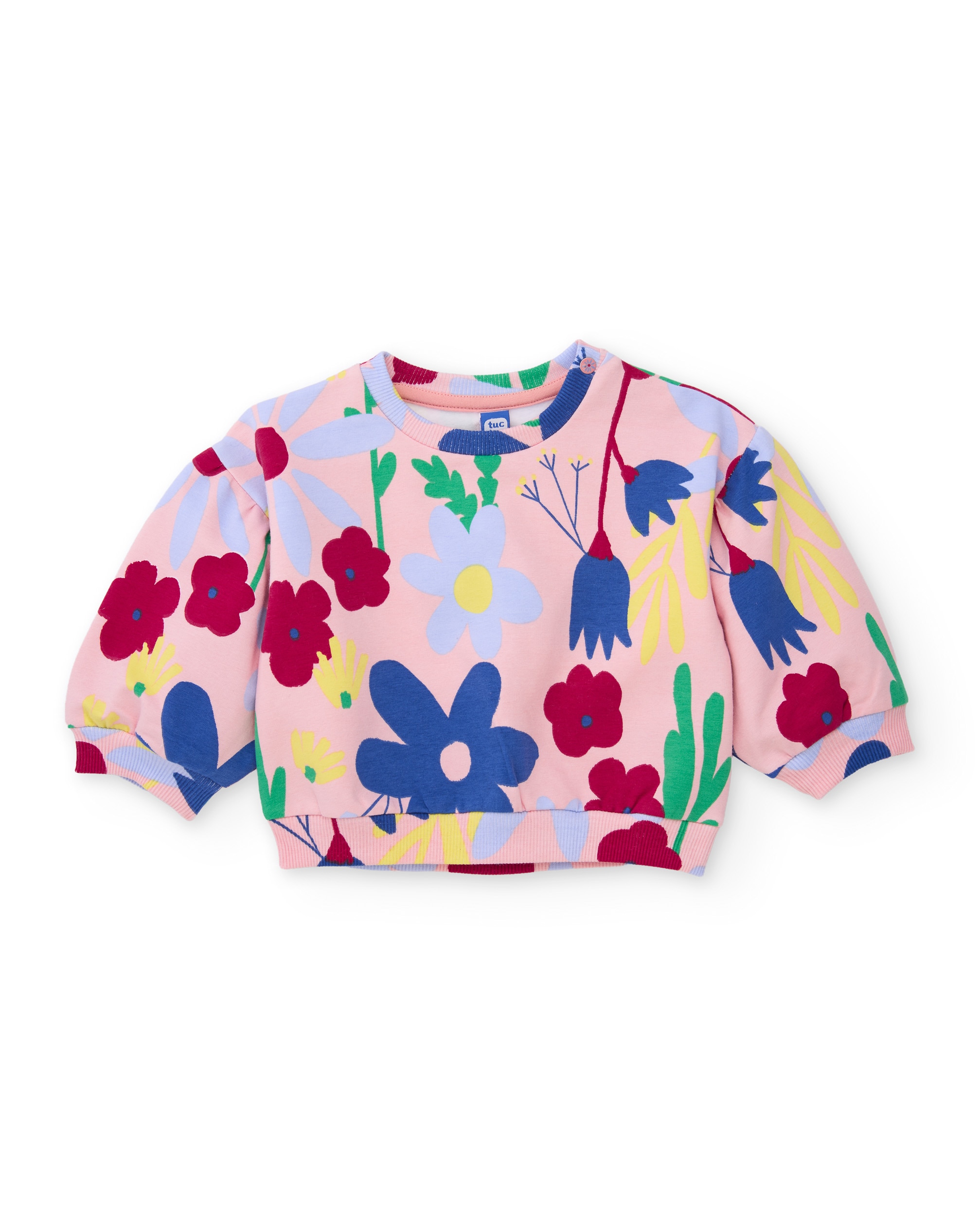 Imagem 0 de Sweatshirt Infantil de Felpa com Estampado Floral e Tecido Quente