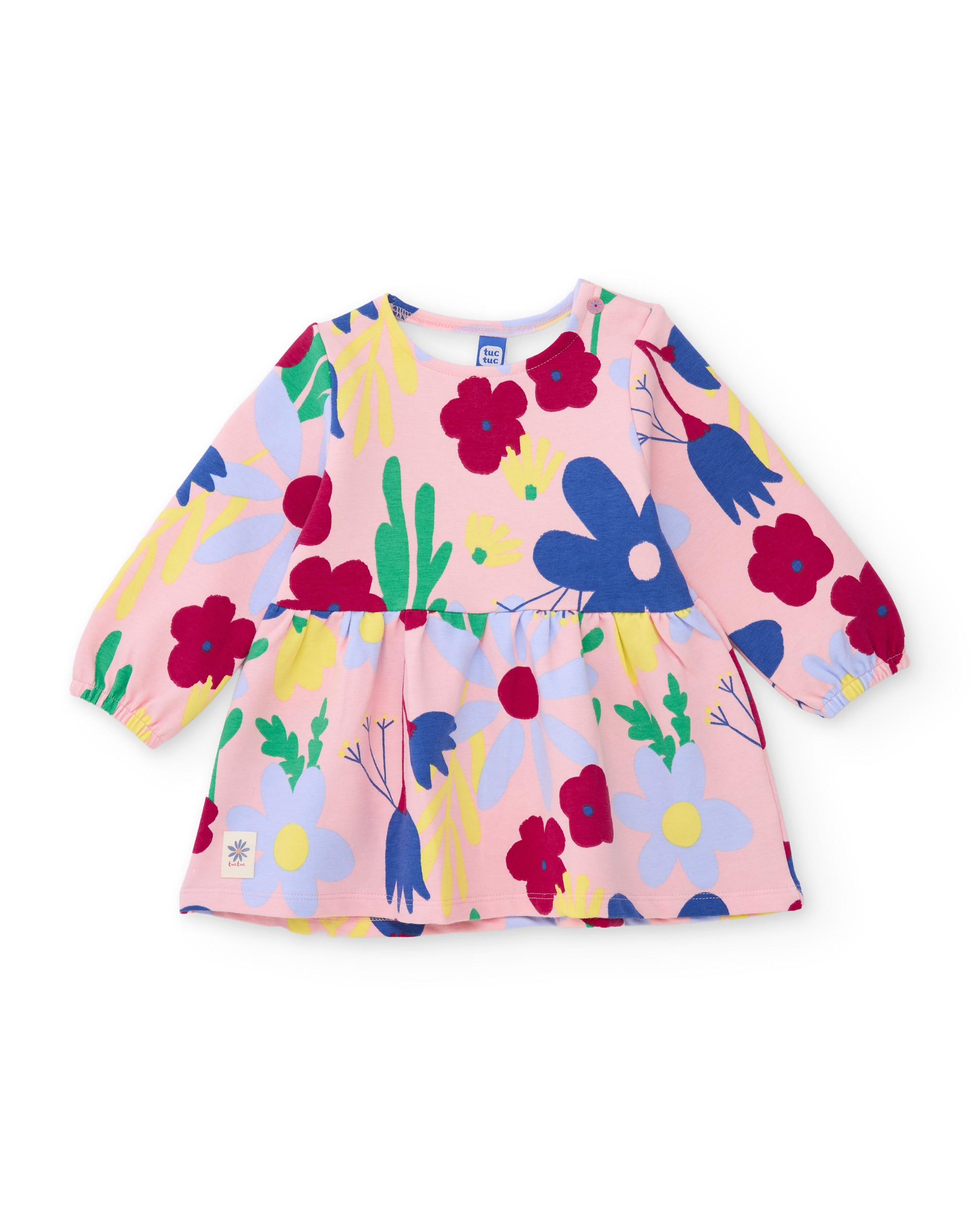 Imagem 0 de Vestido Infantil de Felpa com Estampado Floral Integral