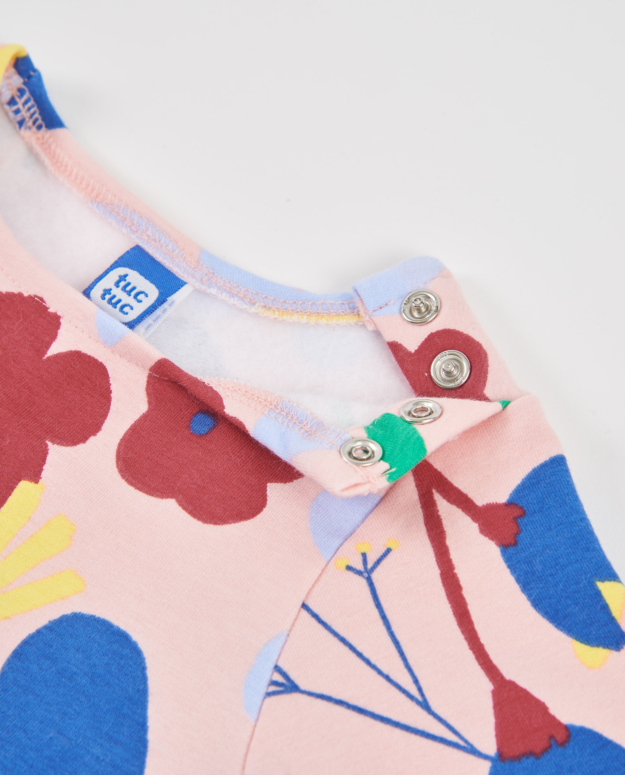 Vestido Infantil de Felpa com Estampado Floral Integral Rosa-claro-3