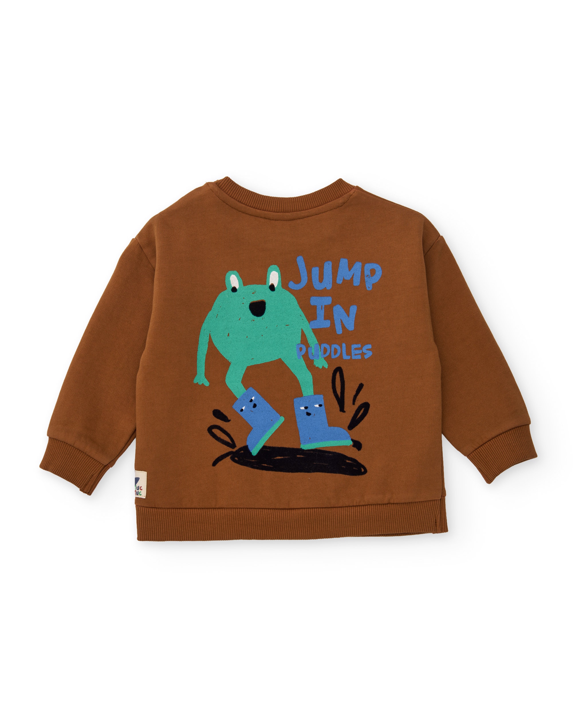 Sweatshirt Infantil de Felpa com Estampado de Sapo e Mensagem Frontal Castanho-2