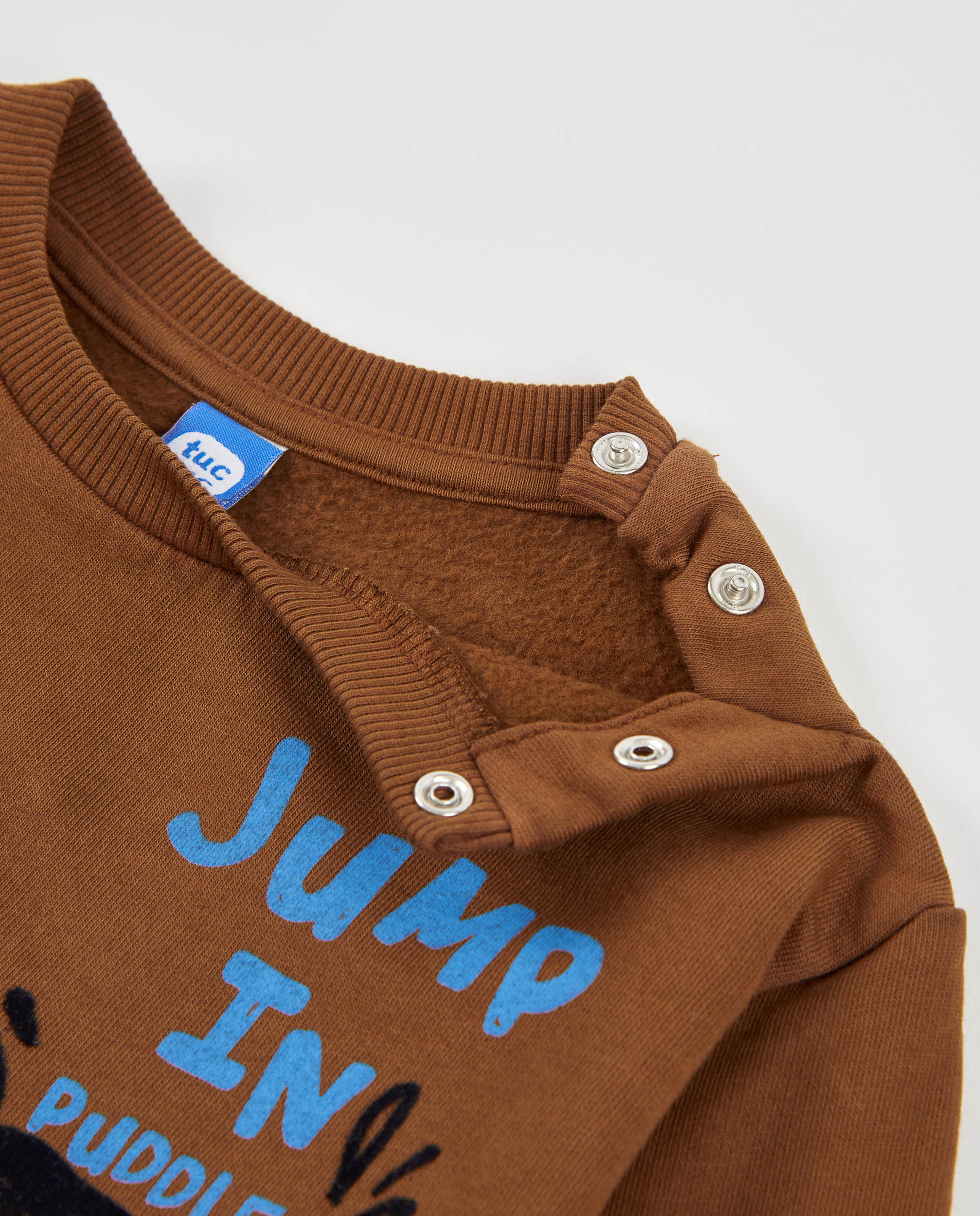 Sweatshirt Infantil de Felpa com Estampado de Sapo e Mensagem Frontal Castanho-3