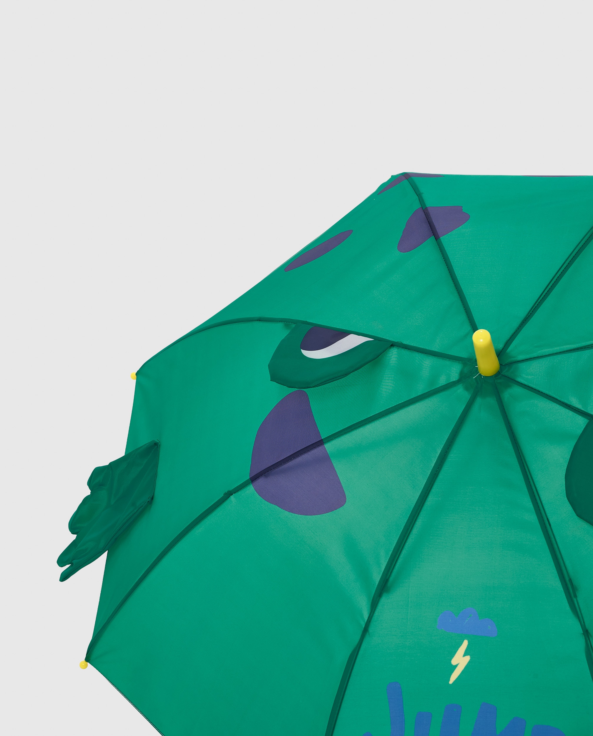 Guarda-chuva Infantil com Abertura Automática e Design de Rã Verde-4