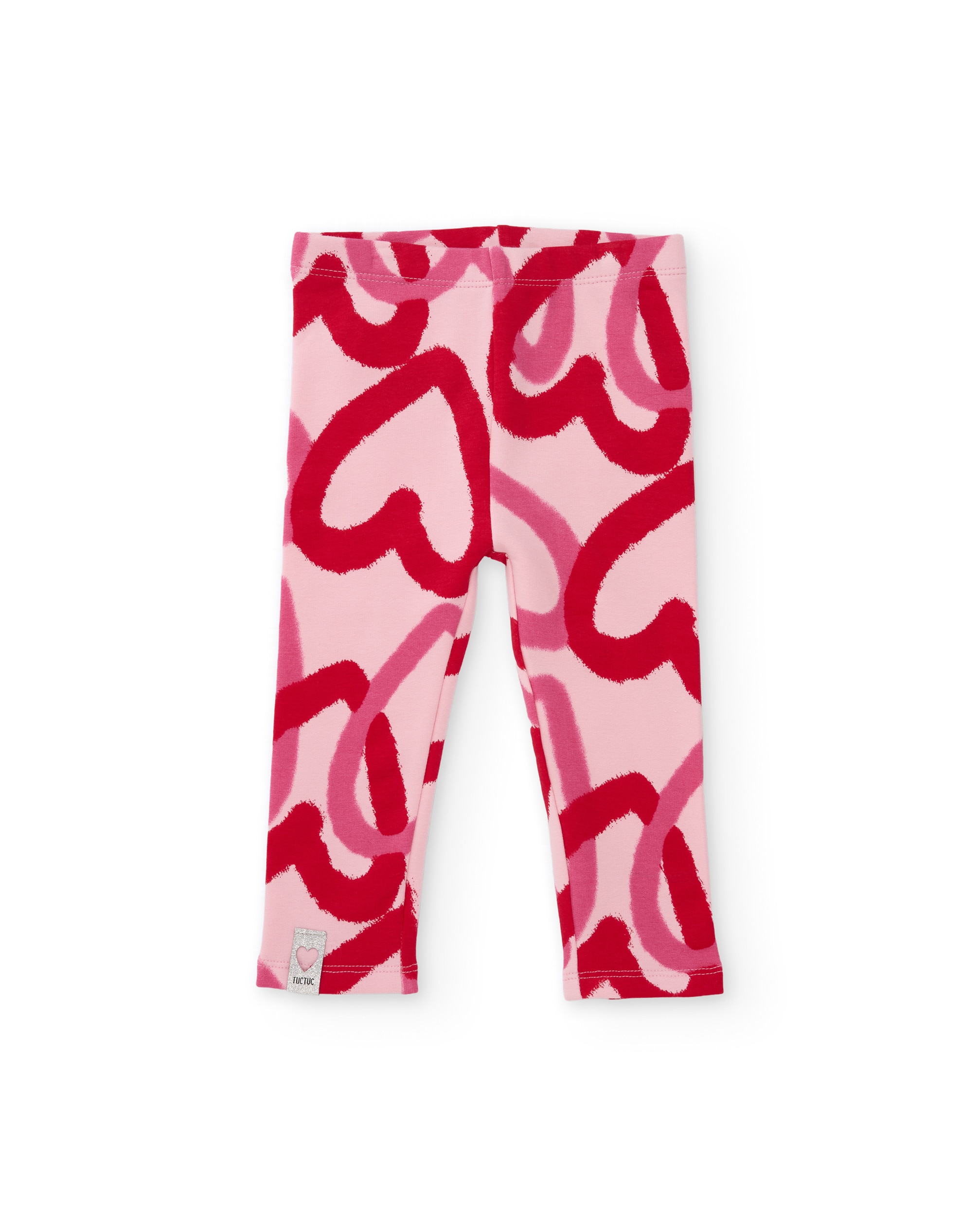 Leggings Infantil de Felpa com Estampado de Corações e Ajuste Confortável Rosa-2