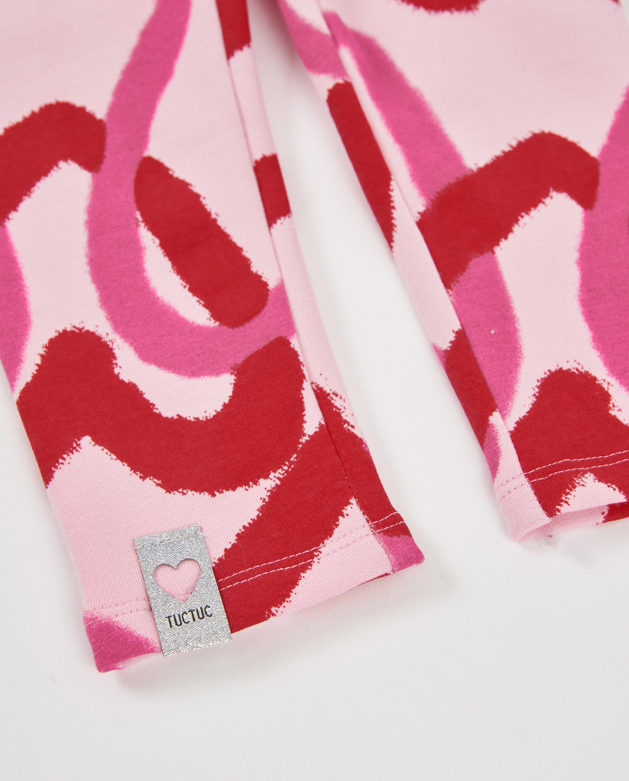 Leggings Infantil de Felpa com Estampado de Corações e Ajuste Confortável Rosa-5