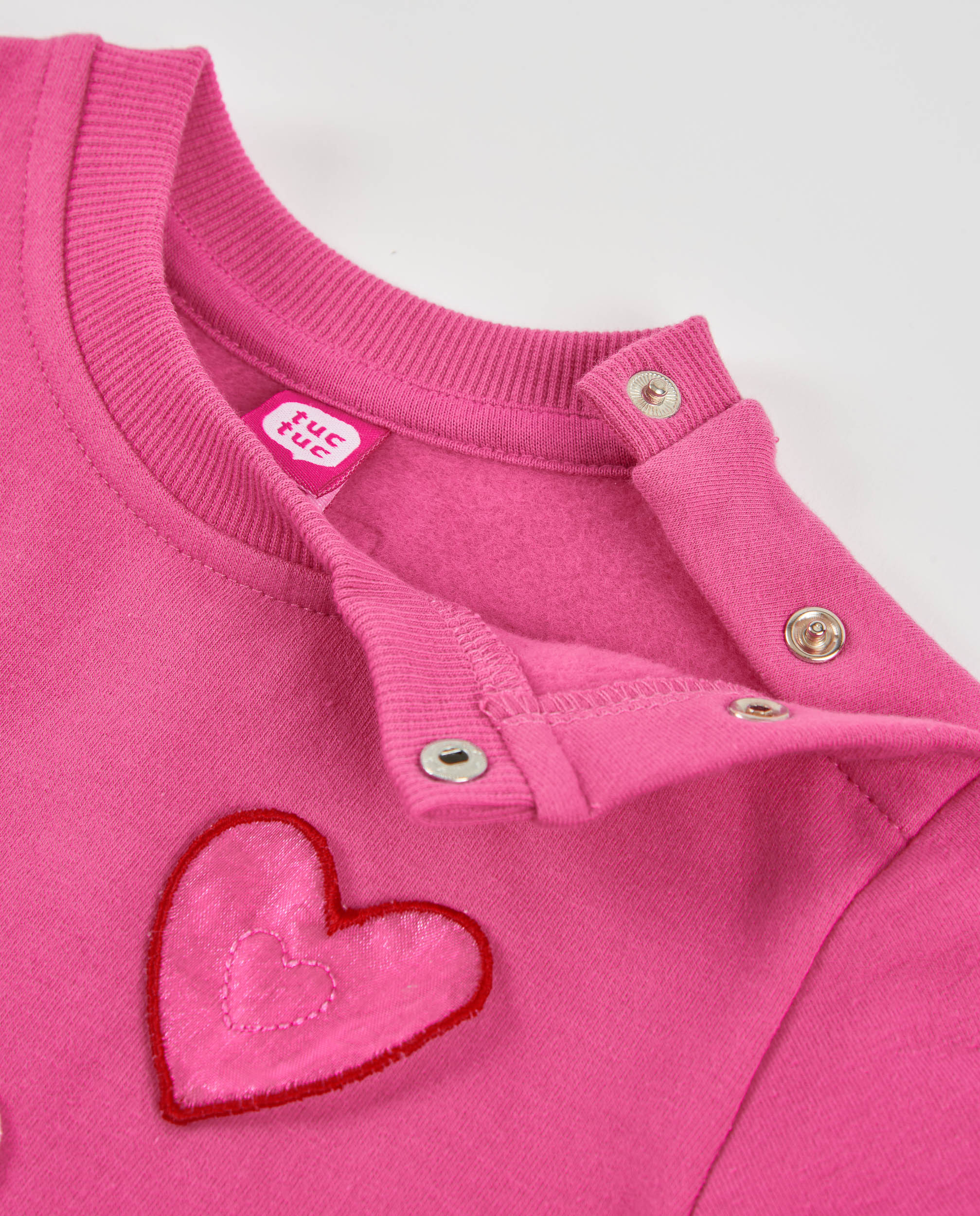 Sweatshirt Infantil de Felpa com Corações Bordados e Tecido Quente Rosa-4