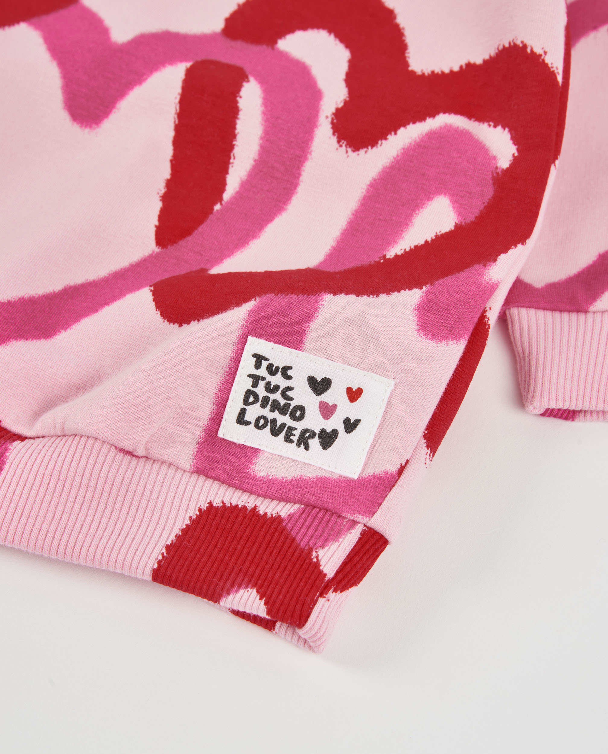 Vestido Infantil de Felpa com Estampado de Corações e Tacto Suave Rosa-5