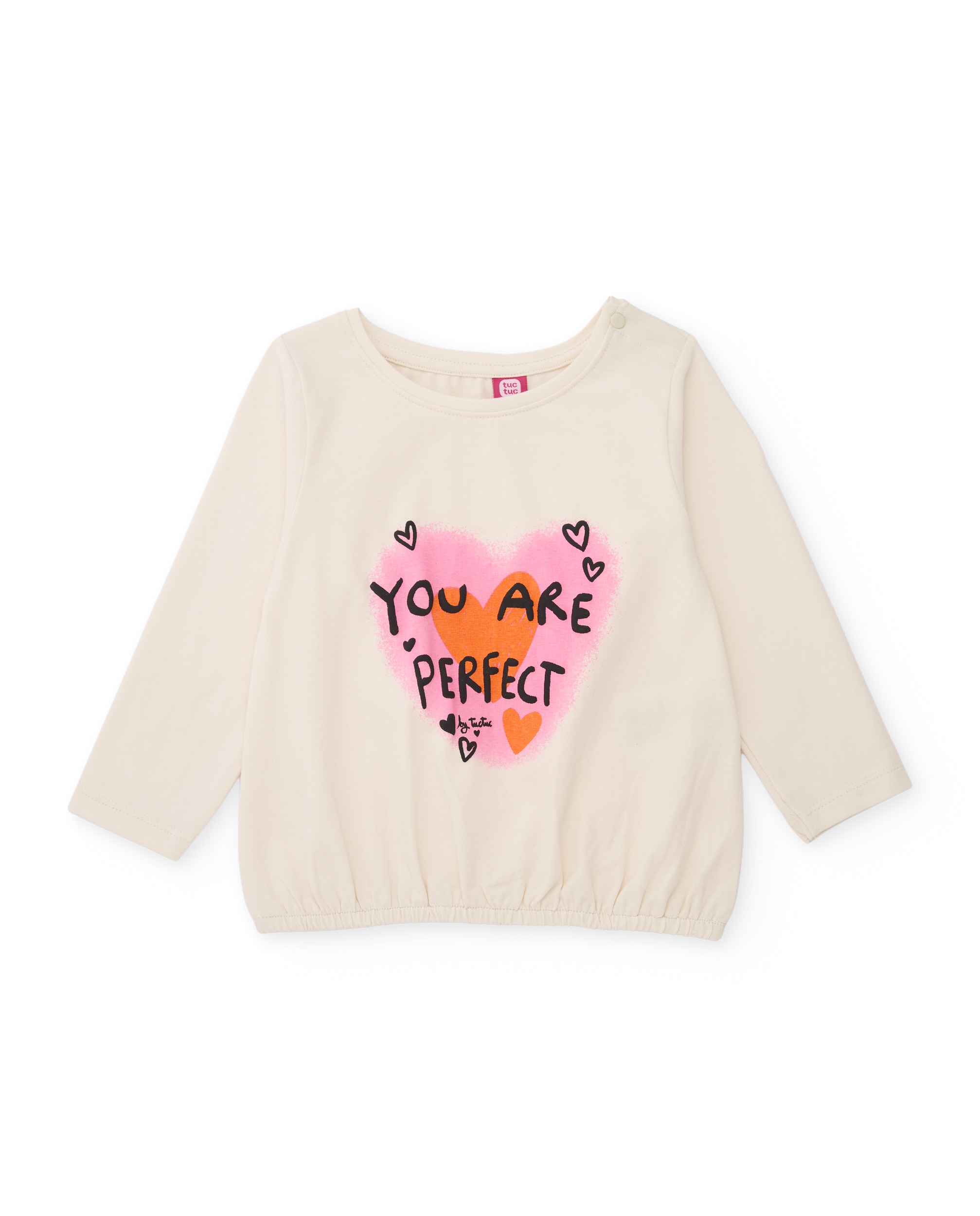 T-shirt Infantil de Malha com Estampado Central e Mensagem Alegre Cru-2