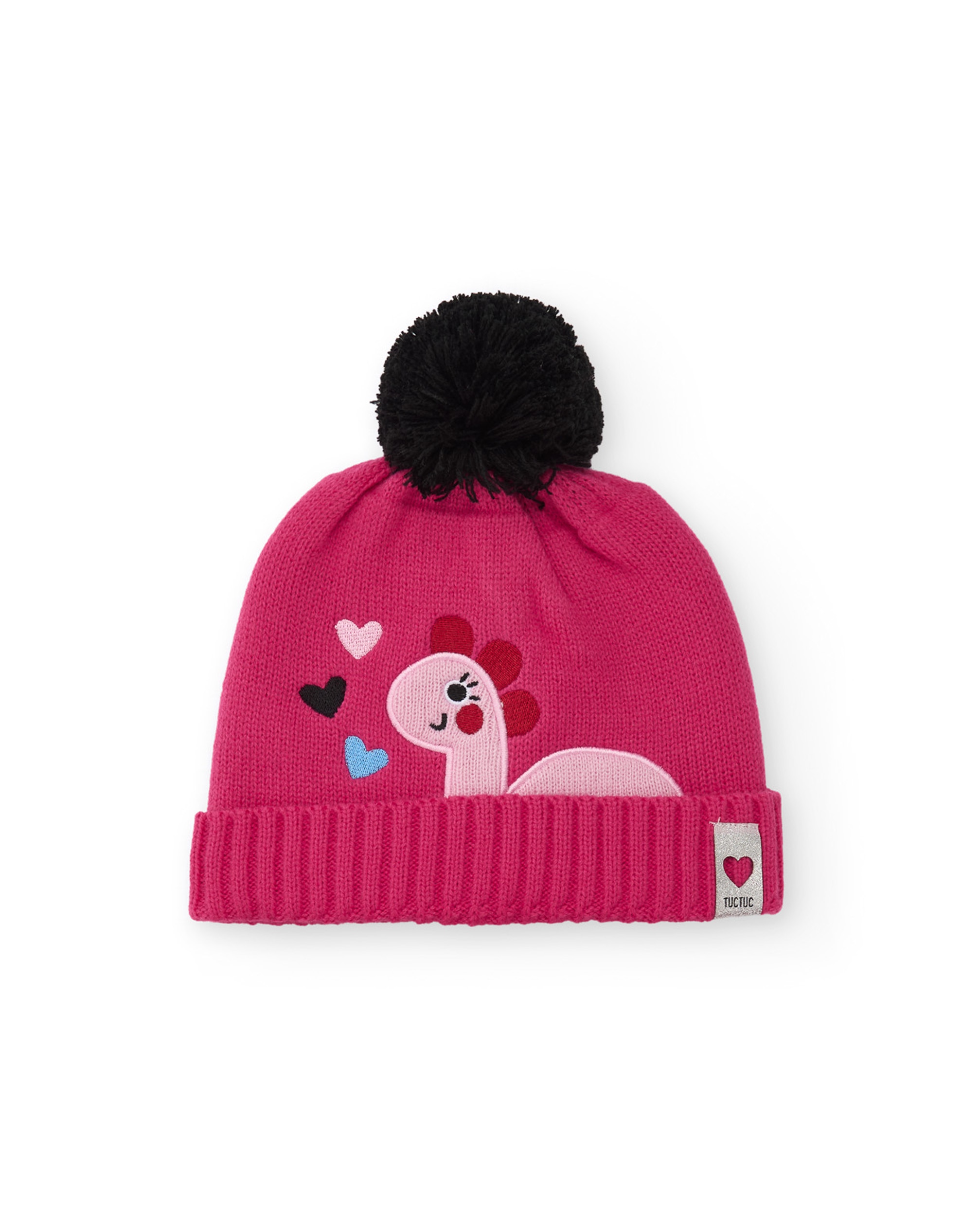 Imagem 0 de Chapéu Infantil de Tricô com Pompom e Bordado de Dinossauro