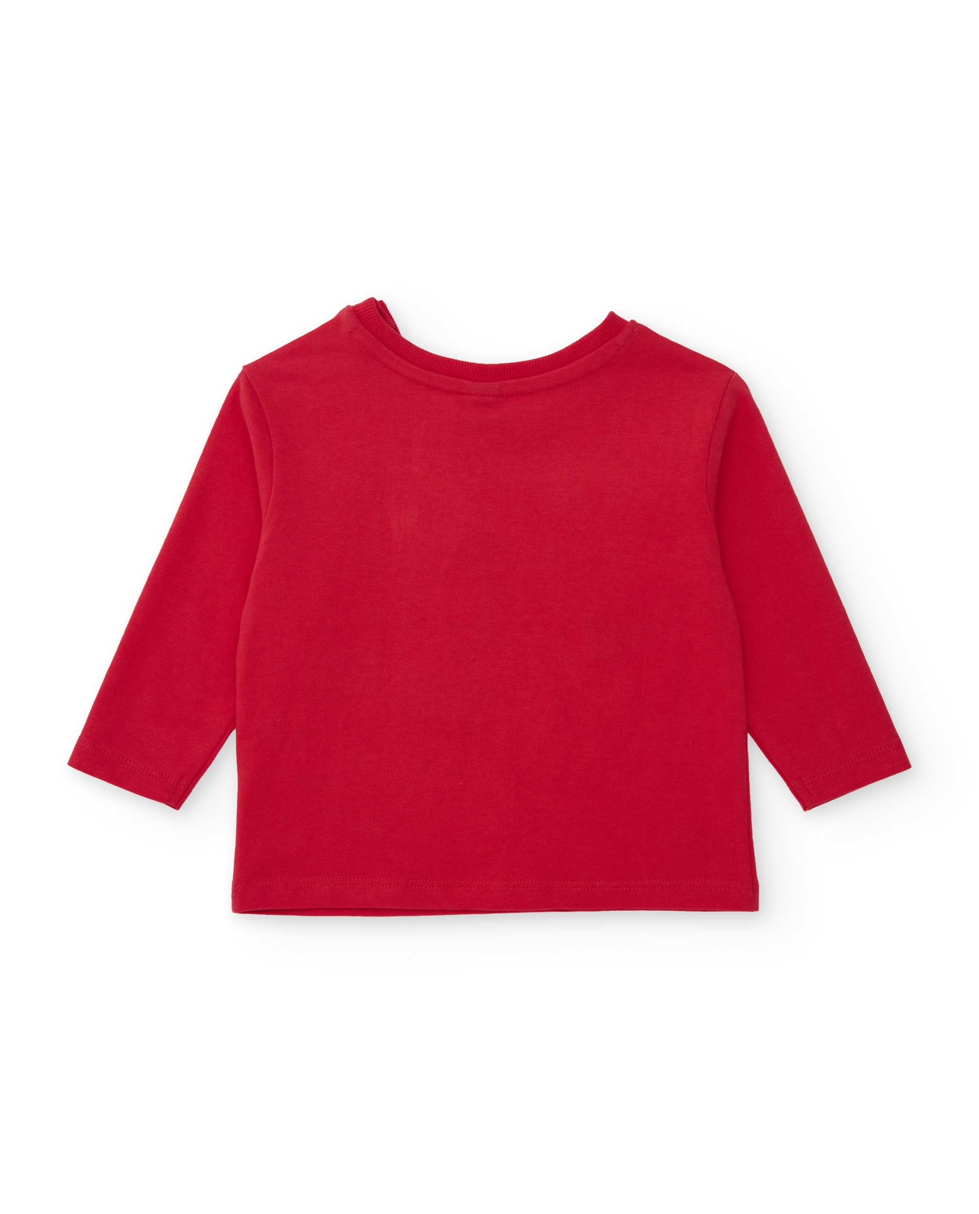 T-shirt Infantil de Malha com Estampado Divertido e Tacto Suave Vermelho-3