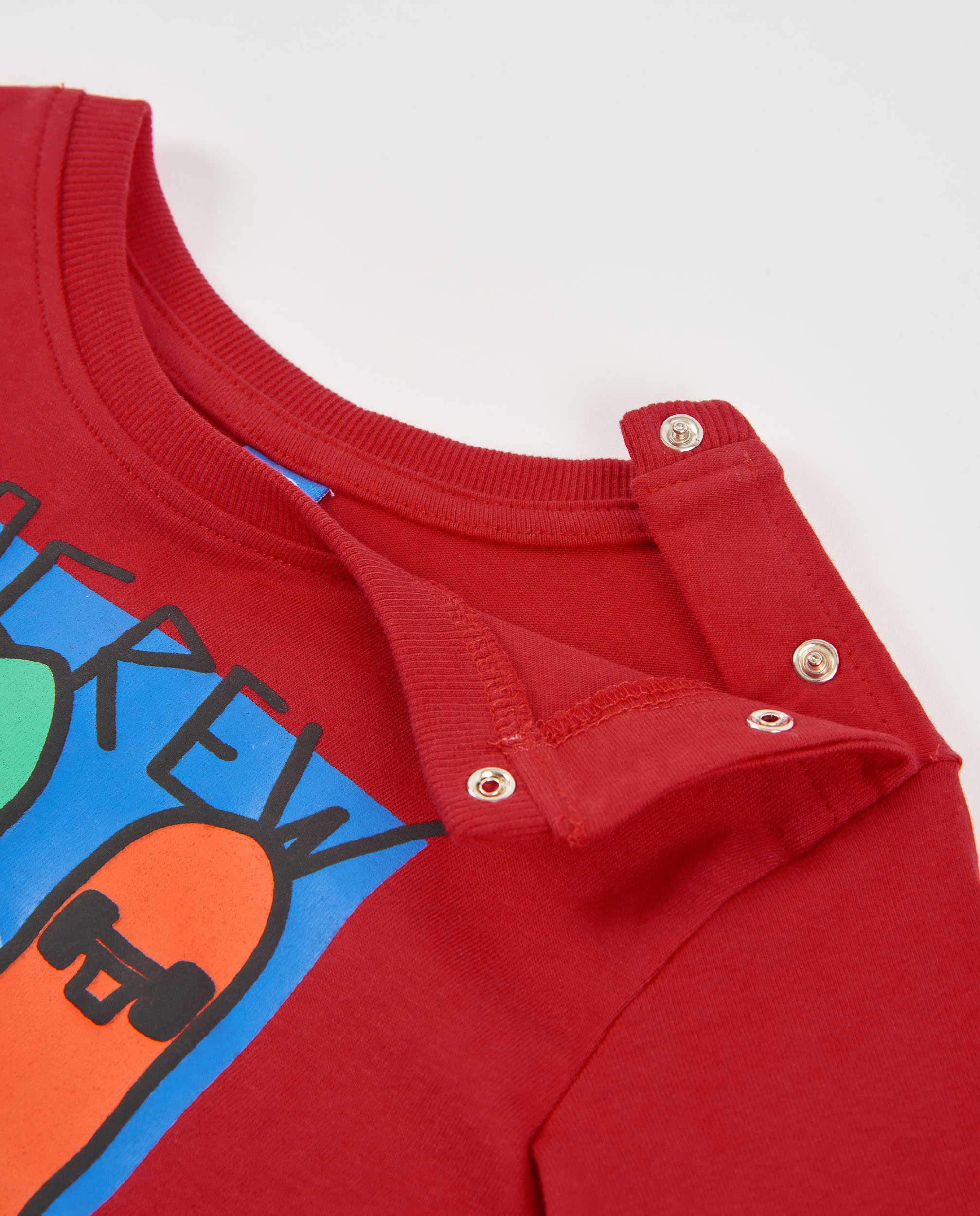 T-shirt Infantil de Malha com Estampado Divertido e Tacto Suave Vermelho-4