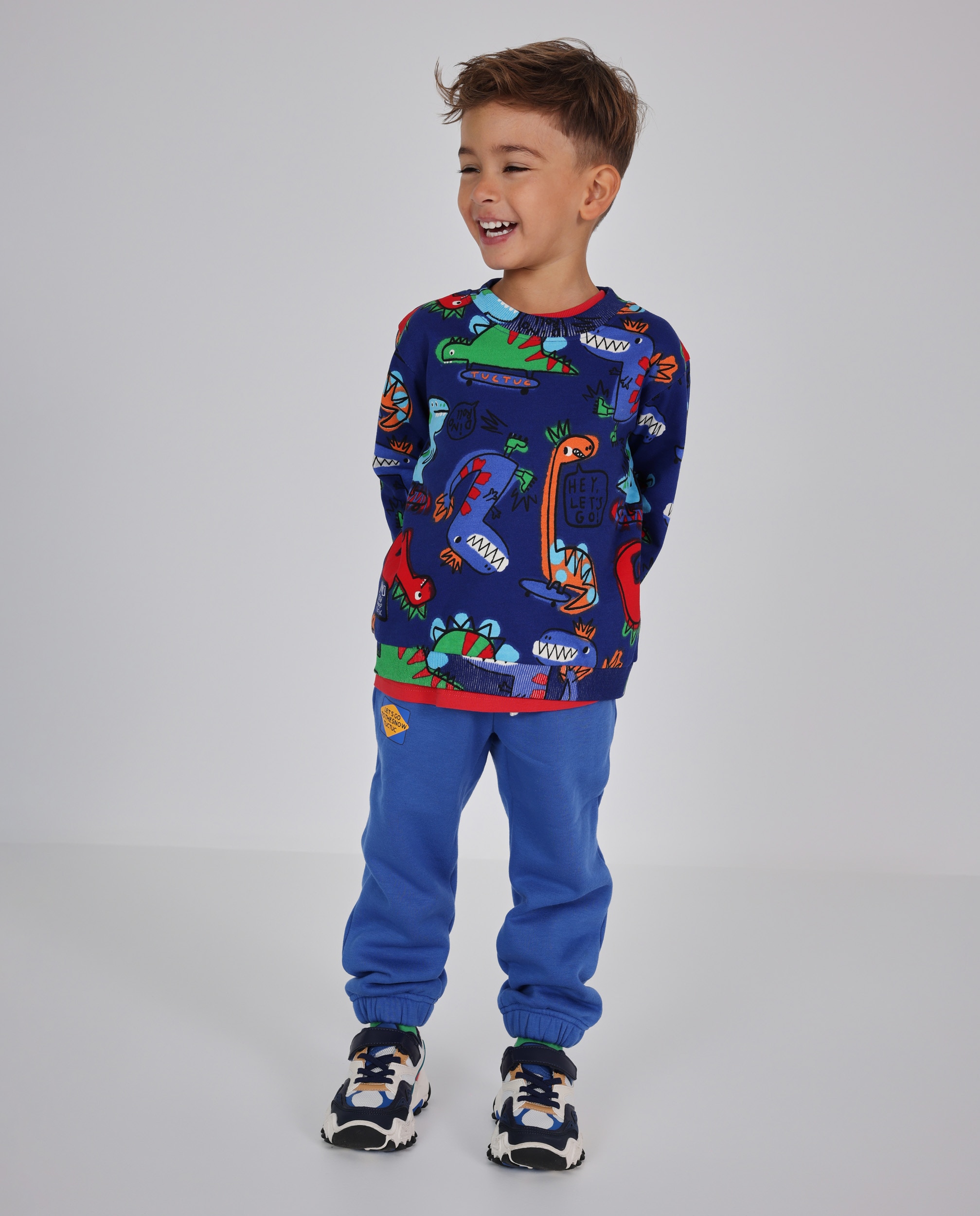 Calças Infantil de Felpa com Cintura Elástica e Tecido Resistente Azul-1