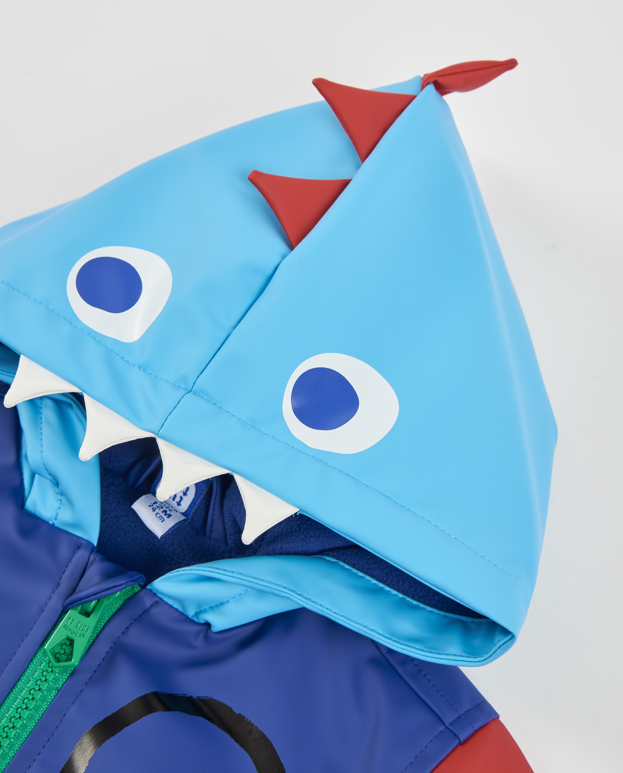 Impermeável Infantil com Capuz e Estampado de Dinossauro Tuc tuc Azul-4