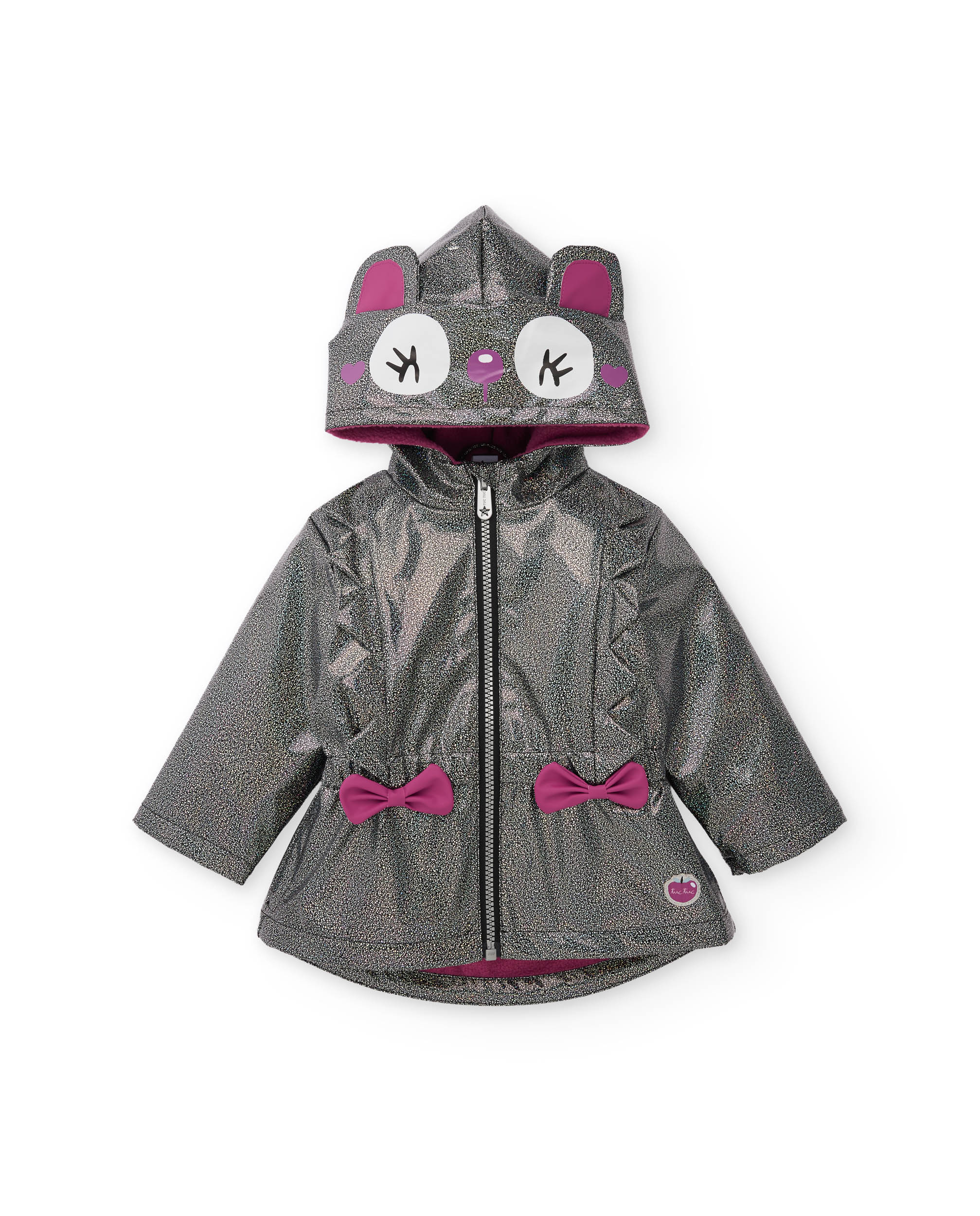 Impermeável Infantil com Acabamento Brilhante e Laço Decorativo Tuc tuc Cinzento-escuro-3