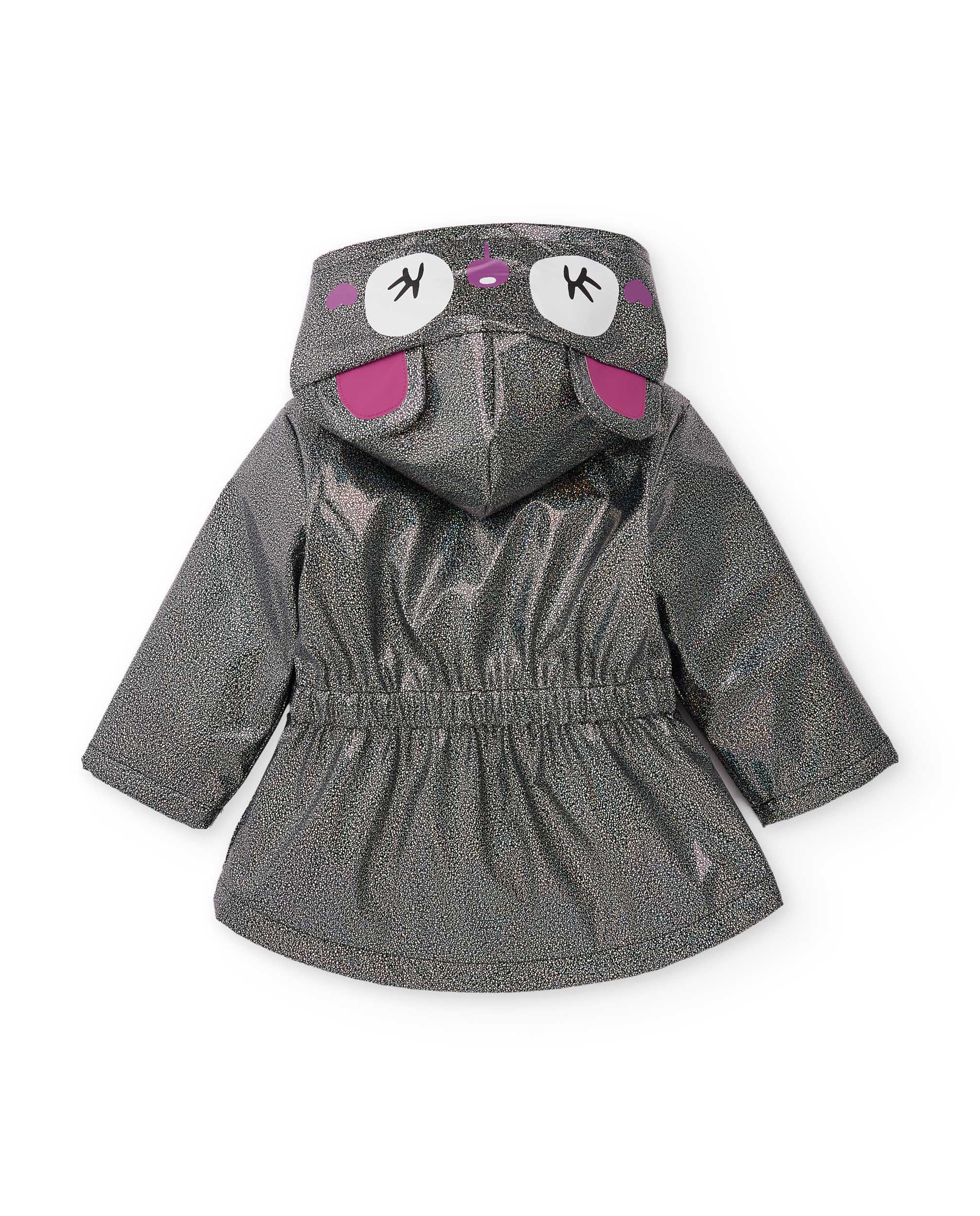 Impermeável Infantil com Acabamento Brilhante e Laço Decorativo Tuc tuc Cinzento-escuro-4