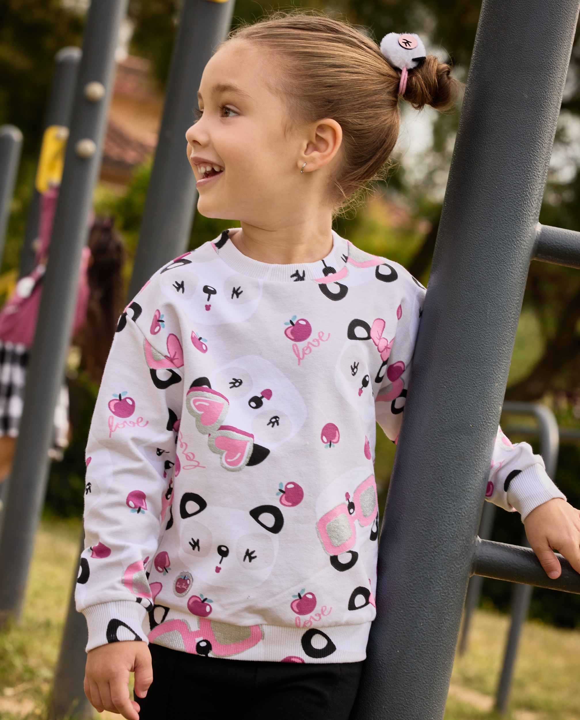 Imagem 0 de Sweatshirt Infantil de Felpa com Estampado Divertido e Tacto Suave