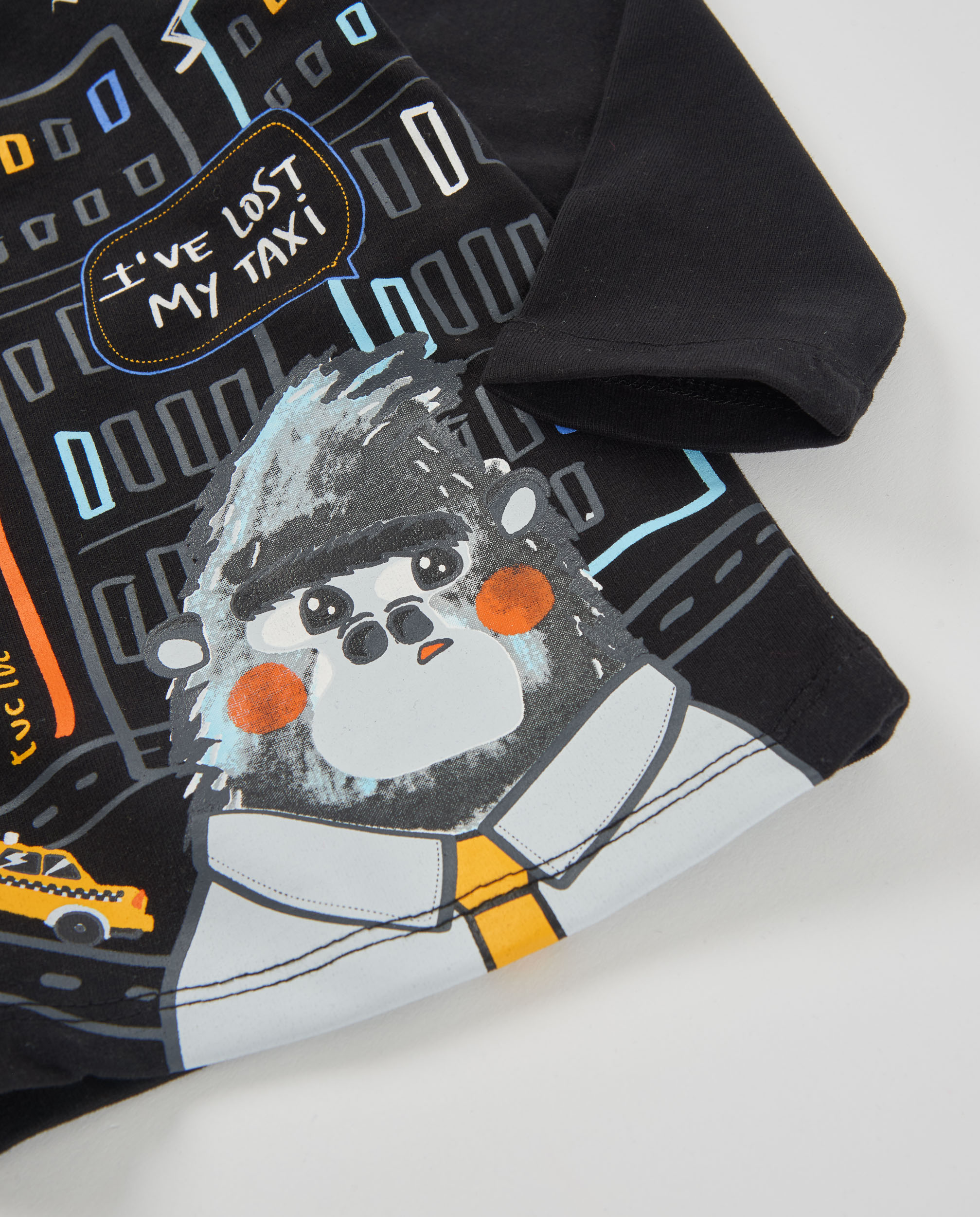T-shirt Infantil de Malha com Estampado Urbano e Manga Comprida Preto-4