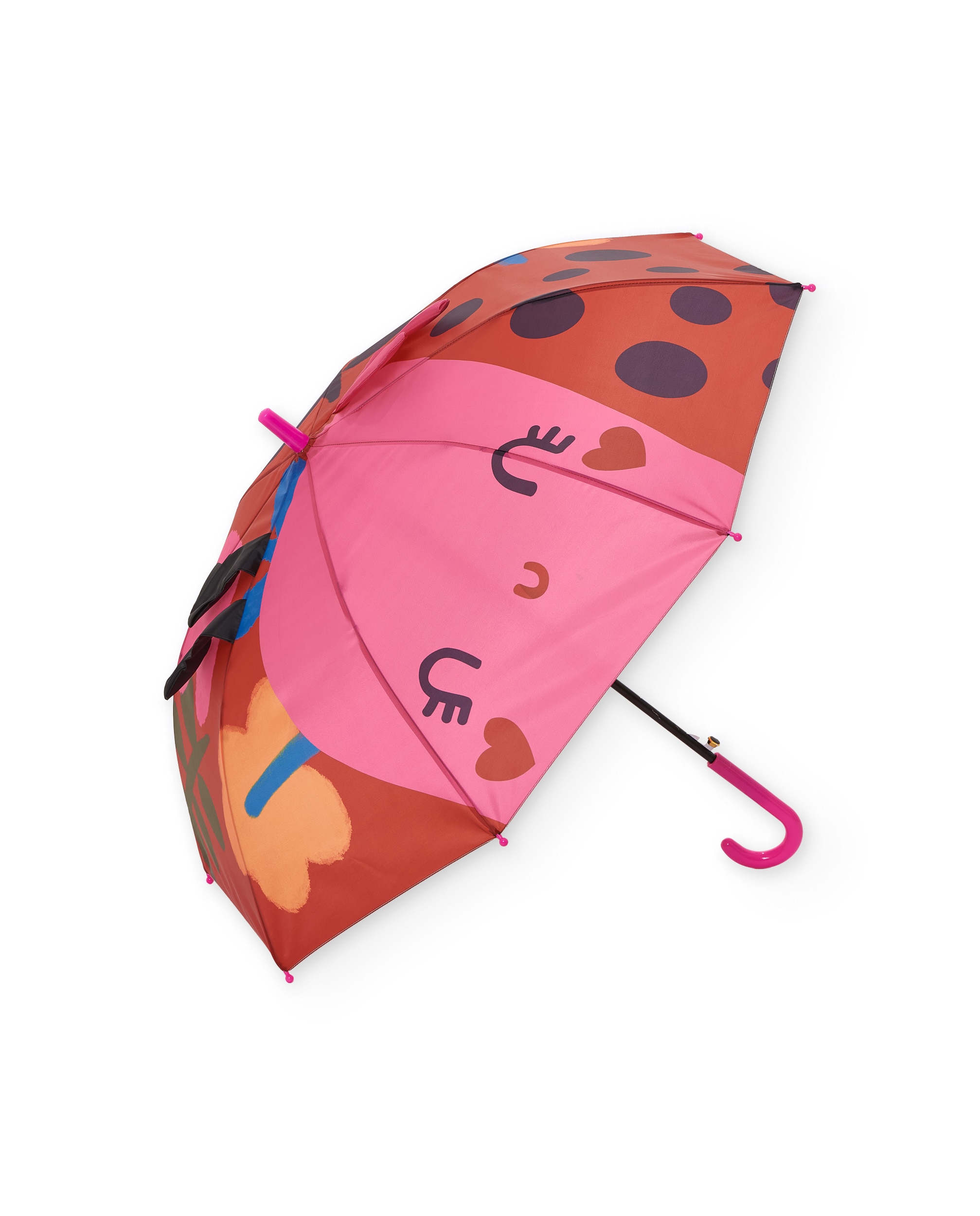 Guarda-chuva Infantil com Estampado de Joaninha e Cores Vivas Vermelho-2