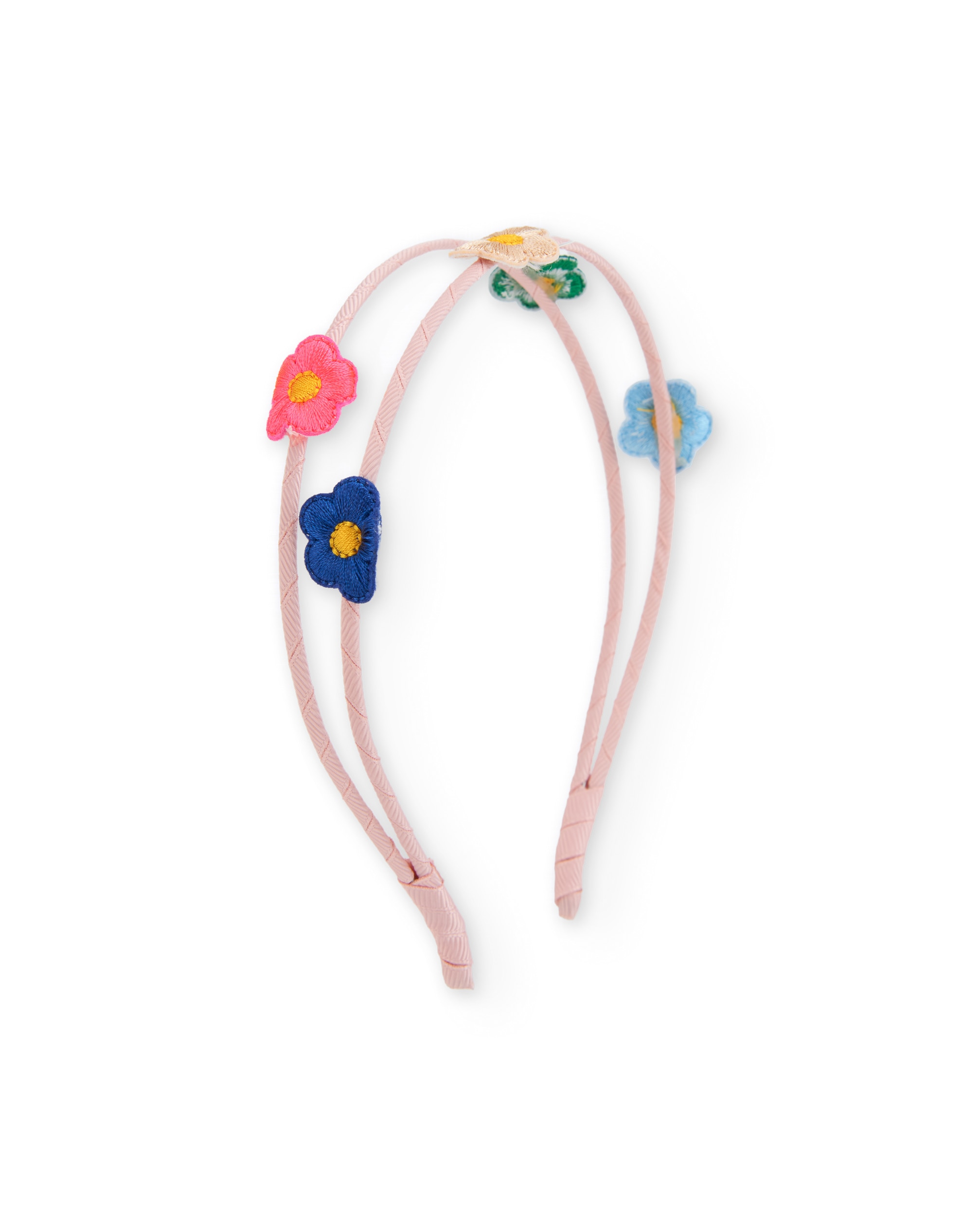 Imagem 0 de Bandolete Infantil com Design Duplo e Flores Bordadas