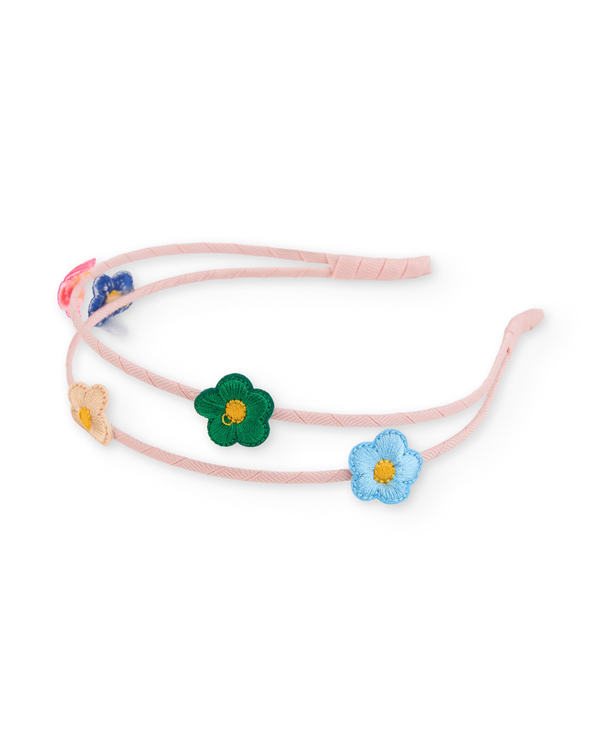 Bandolete Infantil com Design Duplo e Flores Bordadas Rosa-claro-2