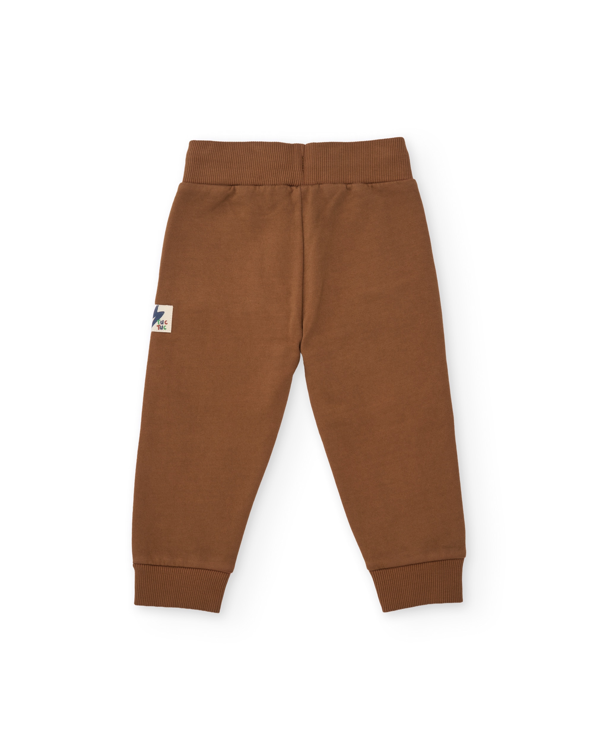 Calças Infantil de Felpa com Cintura Elástica e Cordão Ajustável Castanho-claro-2