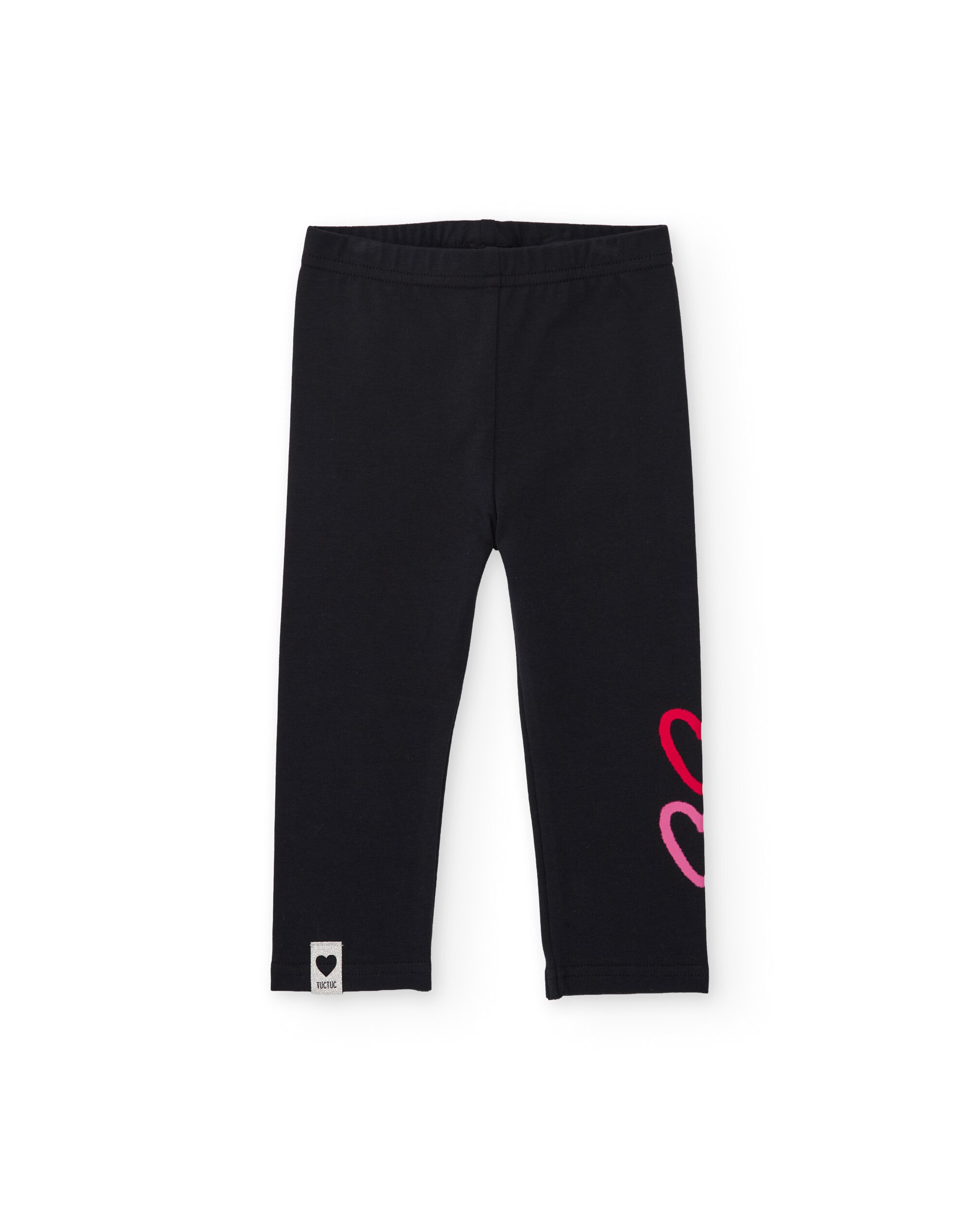 Imagem 0 de Leggings Infantil de Felpa com Estampado de Coração e Tecido Elástico
