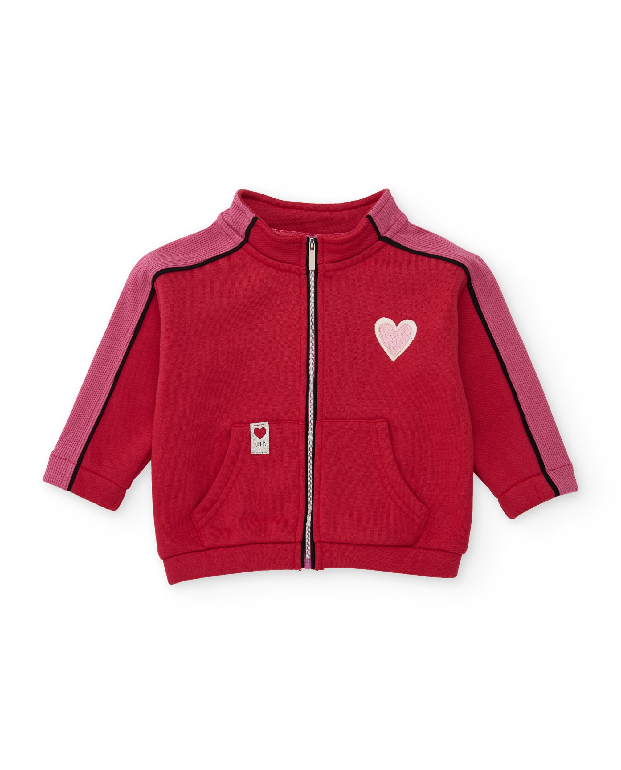 Sweatshirt Infantil de Felpa com Fecho Zip e Tacto Suave Vermelho-2
