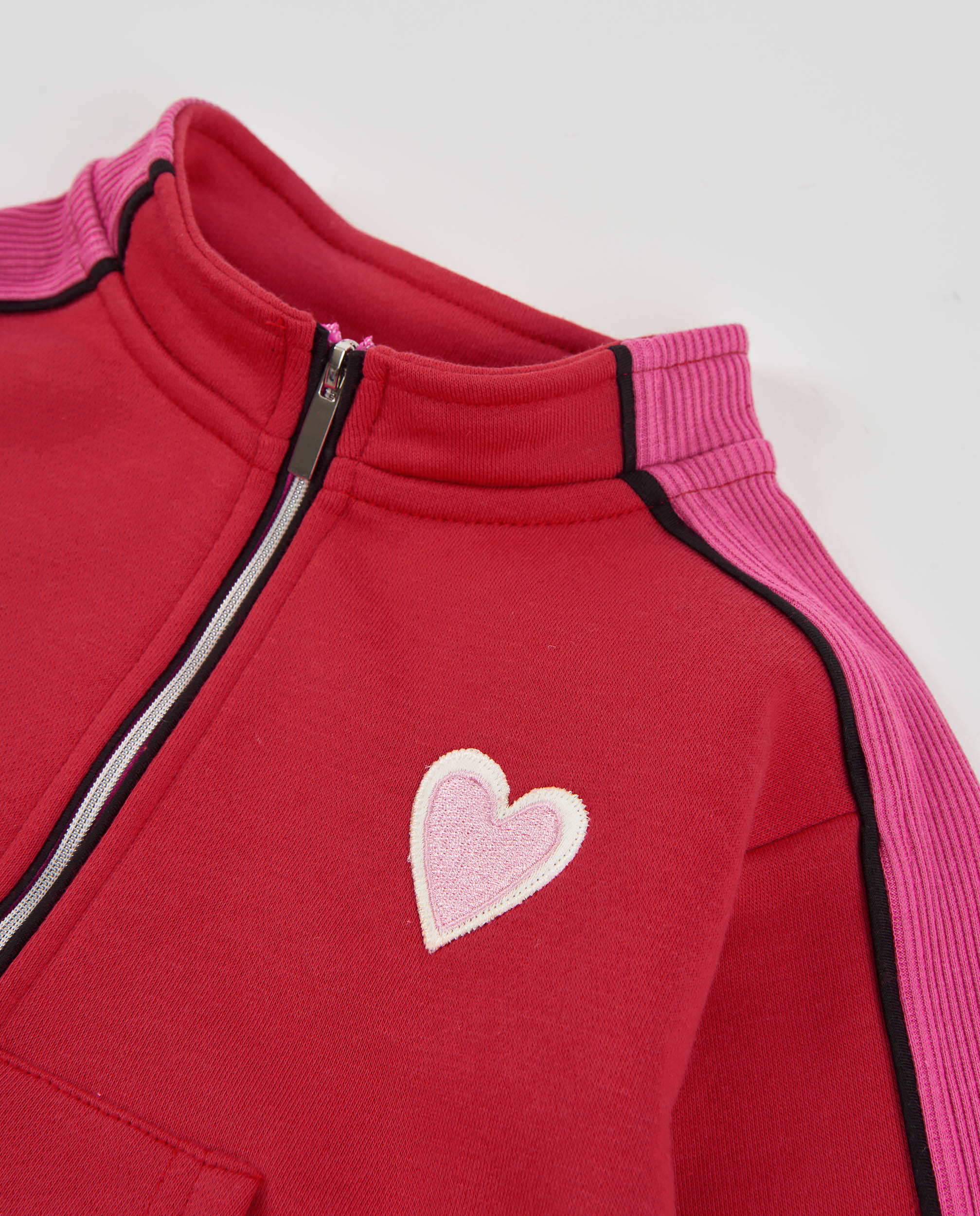 Sweatshirt Infantil de Felpa com Fecho Zip e Tacto Suave Vermelho-4