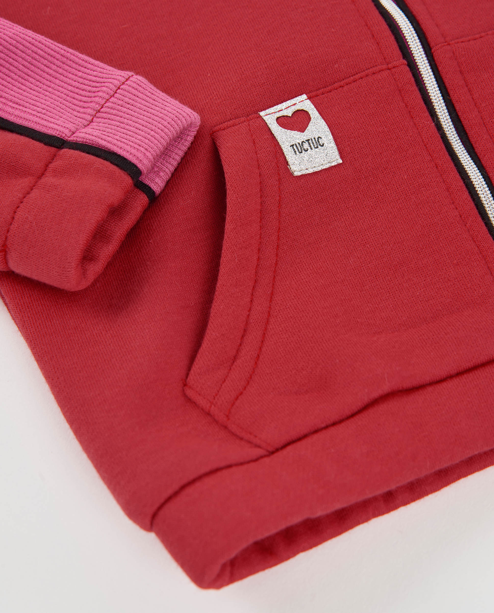 Sweatshirt Infantil de Felpa com Fecho Zip e Tacto Suave Vermelho-5