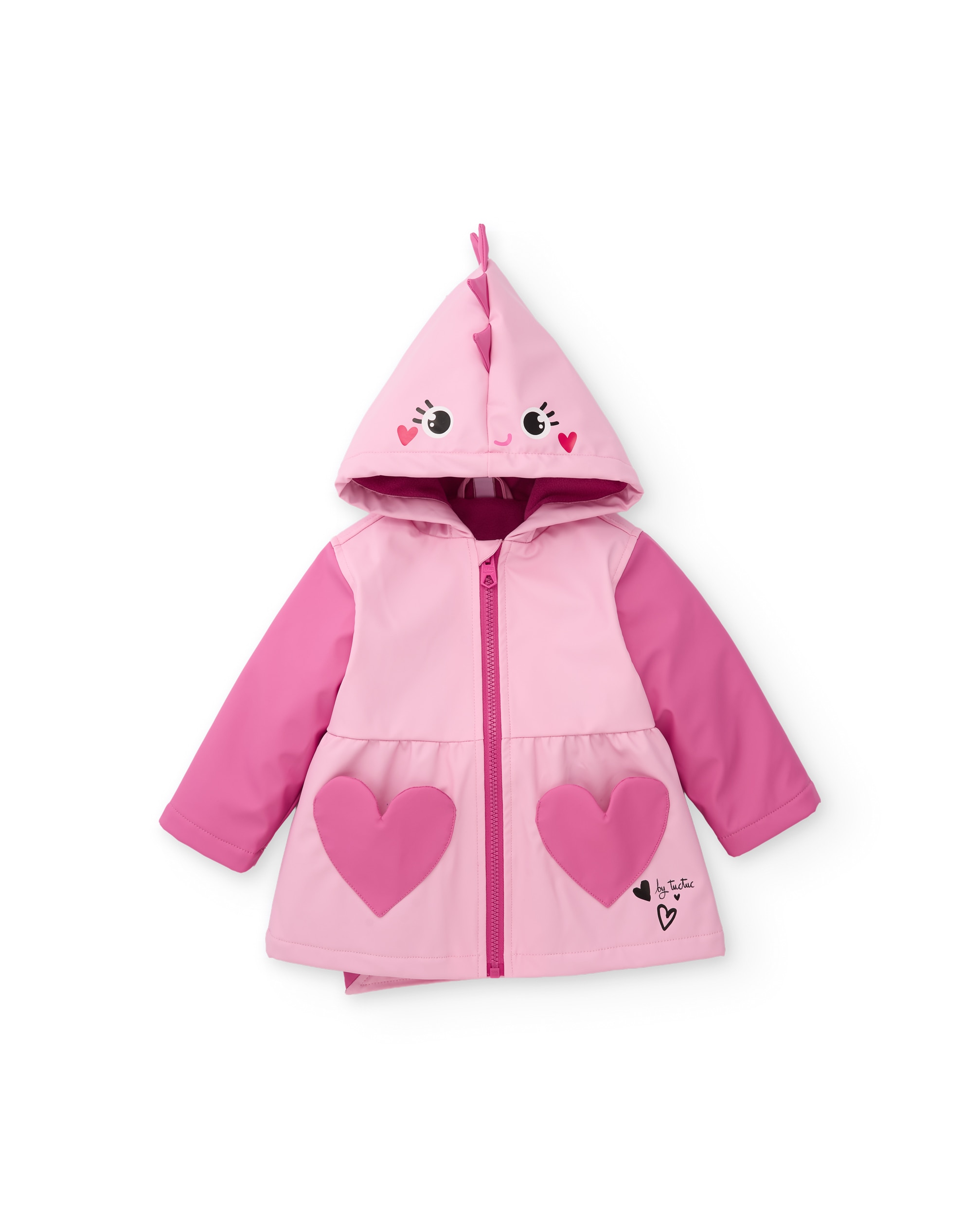 Impermeável Infantil com Design de Dinossauro e Capuz Tuc tuc Rosa-claro-2