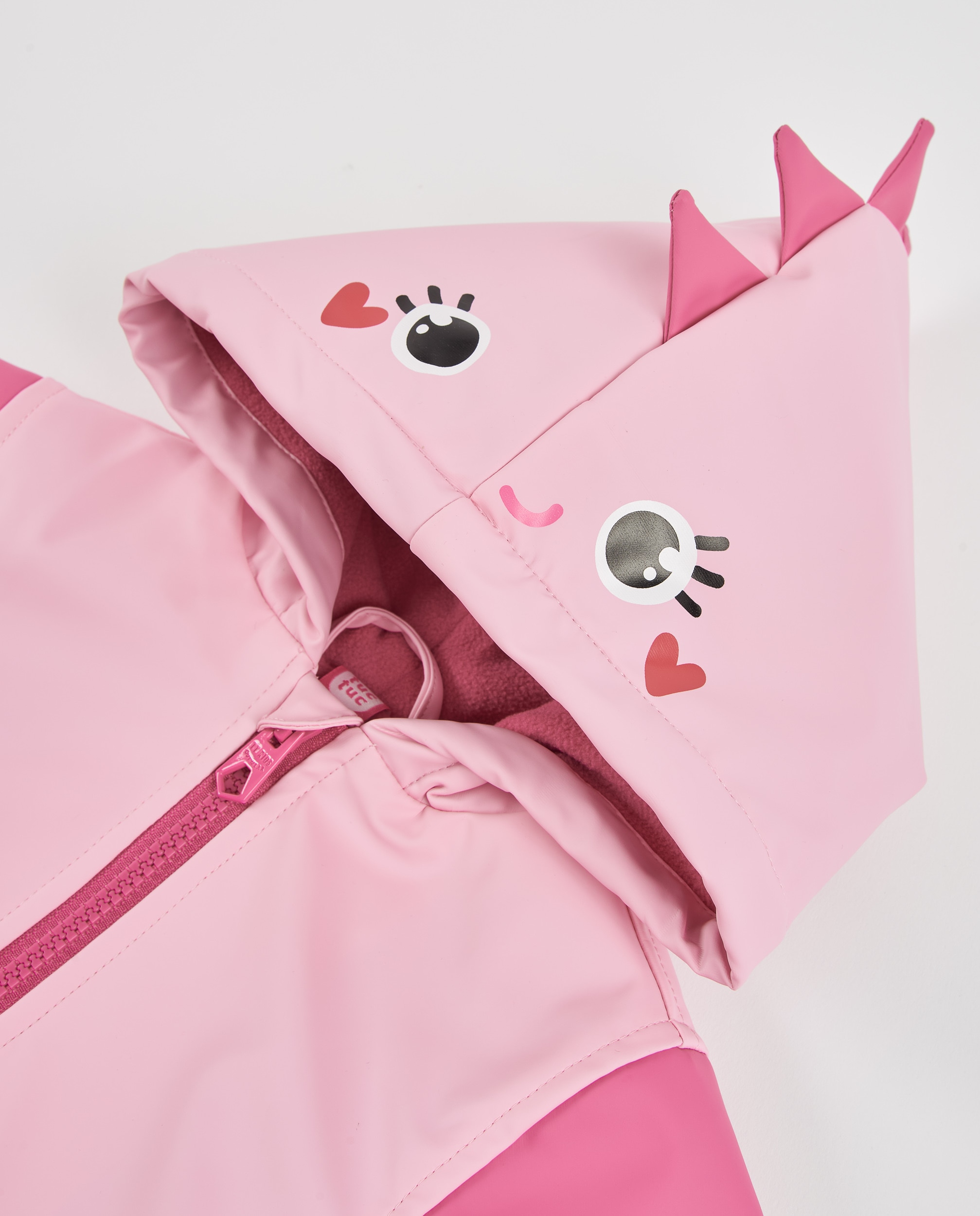 Impermeável Infantil com Design de Dinossauro e Capuz Tuc tuc Rosa-claro-4