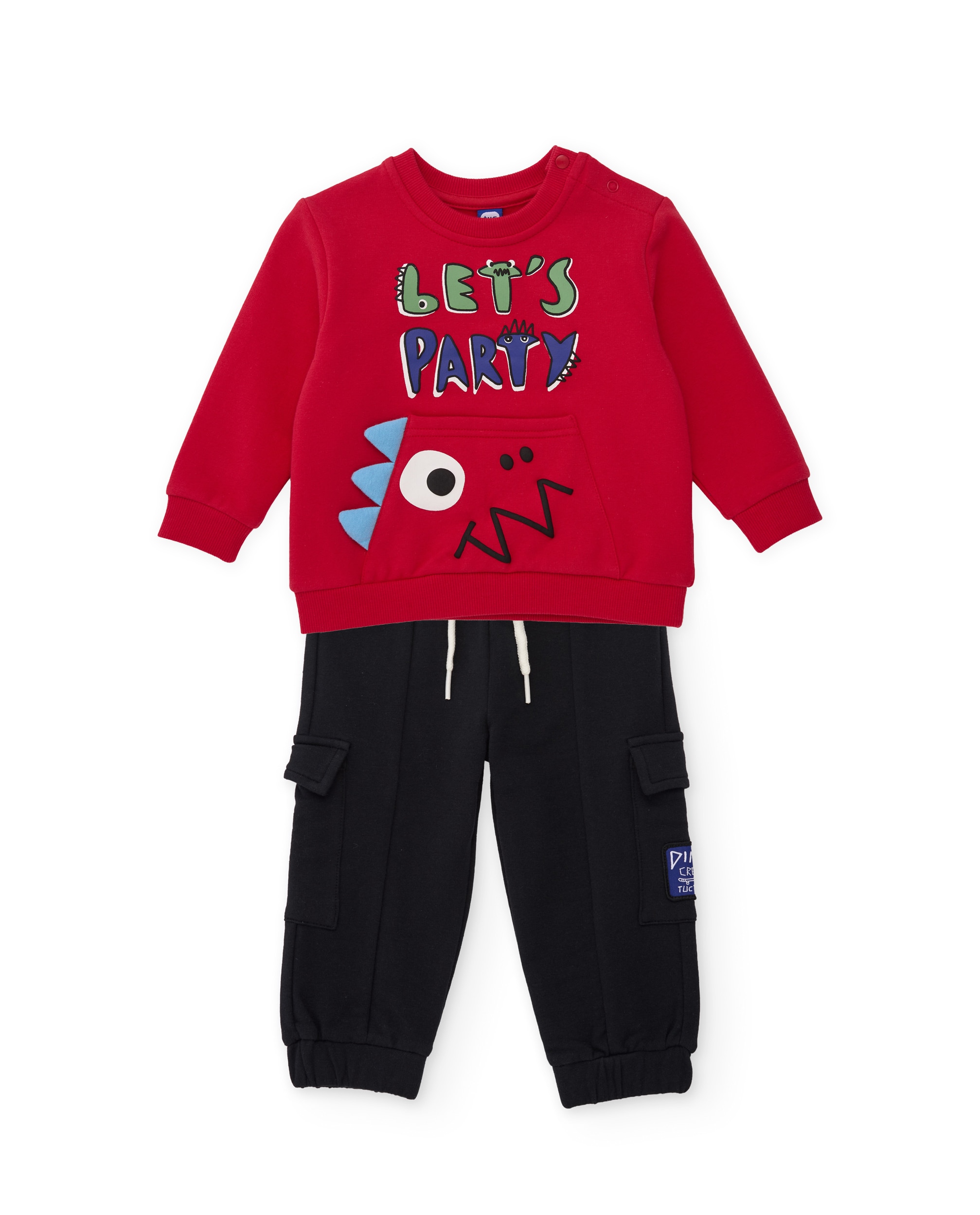 Imagem 0 de Conjunto Infantil de Felpa com Sweatshirt de Mensagem e Calças em Conjunto
