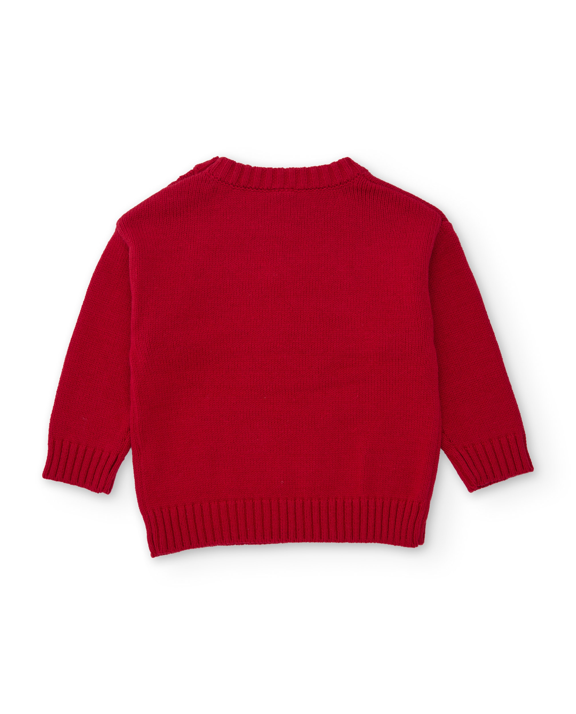 Camisola Infantil de Malha com Print de Dinossauro e Tacto Suave Vermelho-3