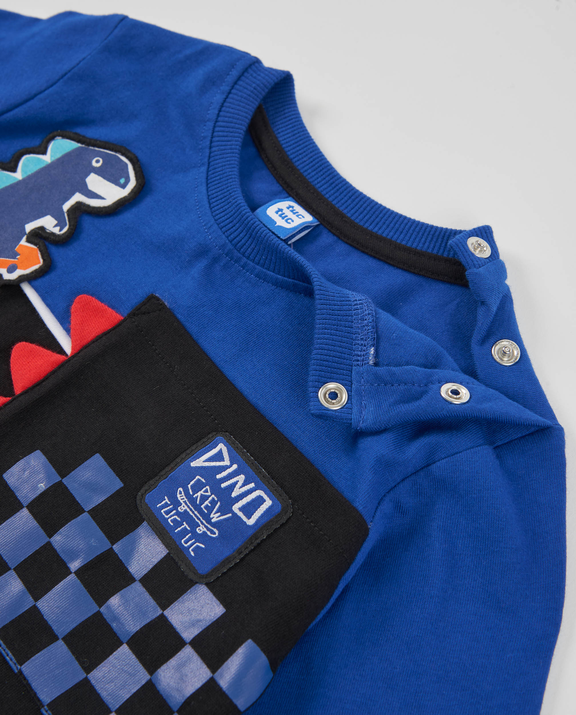T-shirt Infantil de Malha com Motivo de Dinossauro e Manga Comprida Azul-5