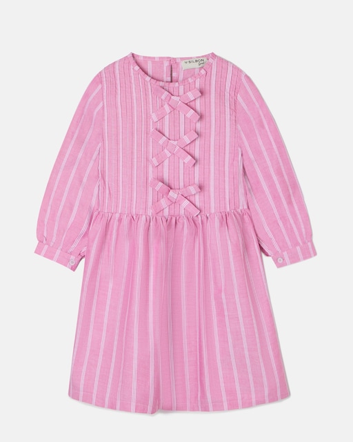 Imagem 0 de Vestido Infantil com Laços às Riscas